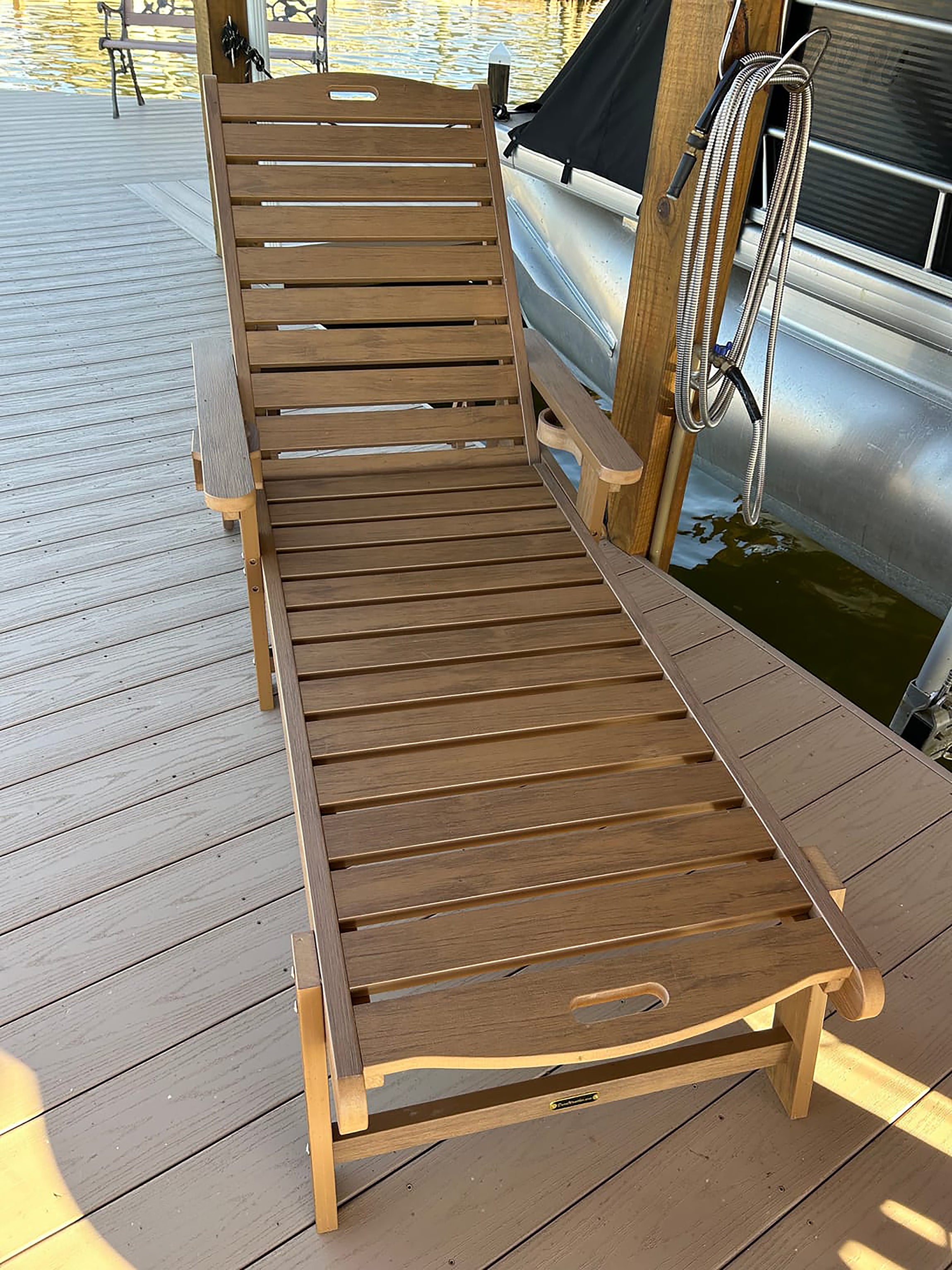 Chaise Lounge With Adjustable Back, Wheels, & Free Cushion