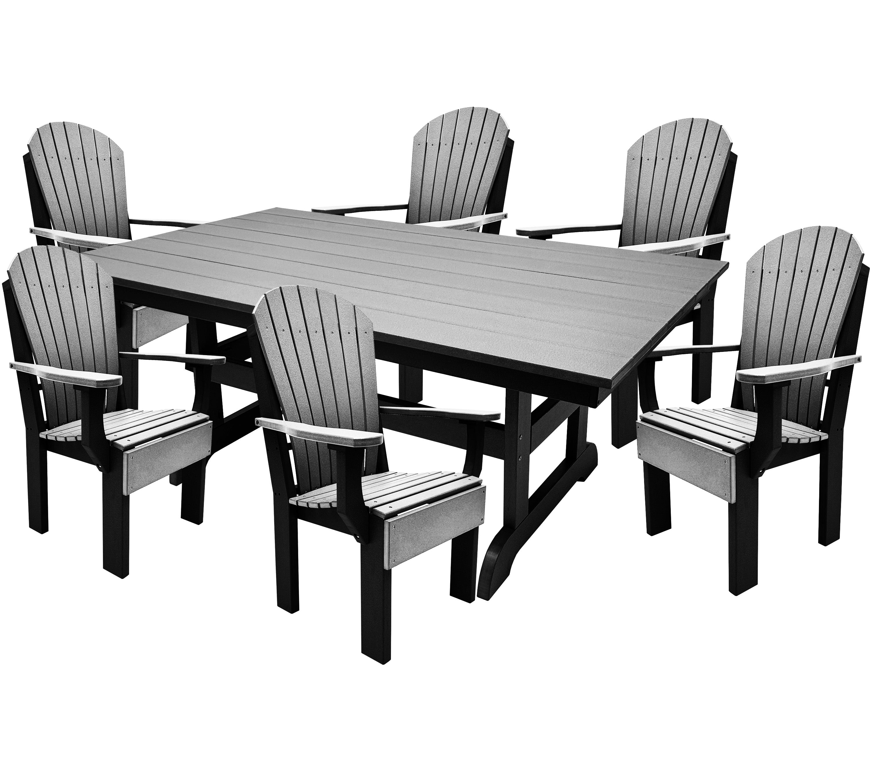 7-Piece Farmhouse Adirondack Dining Table Set