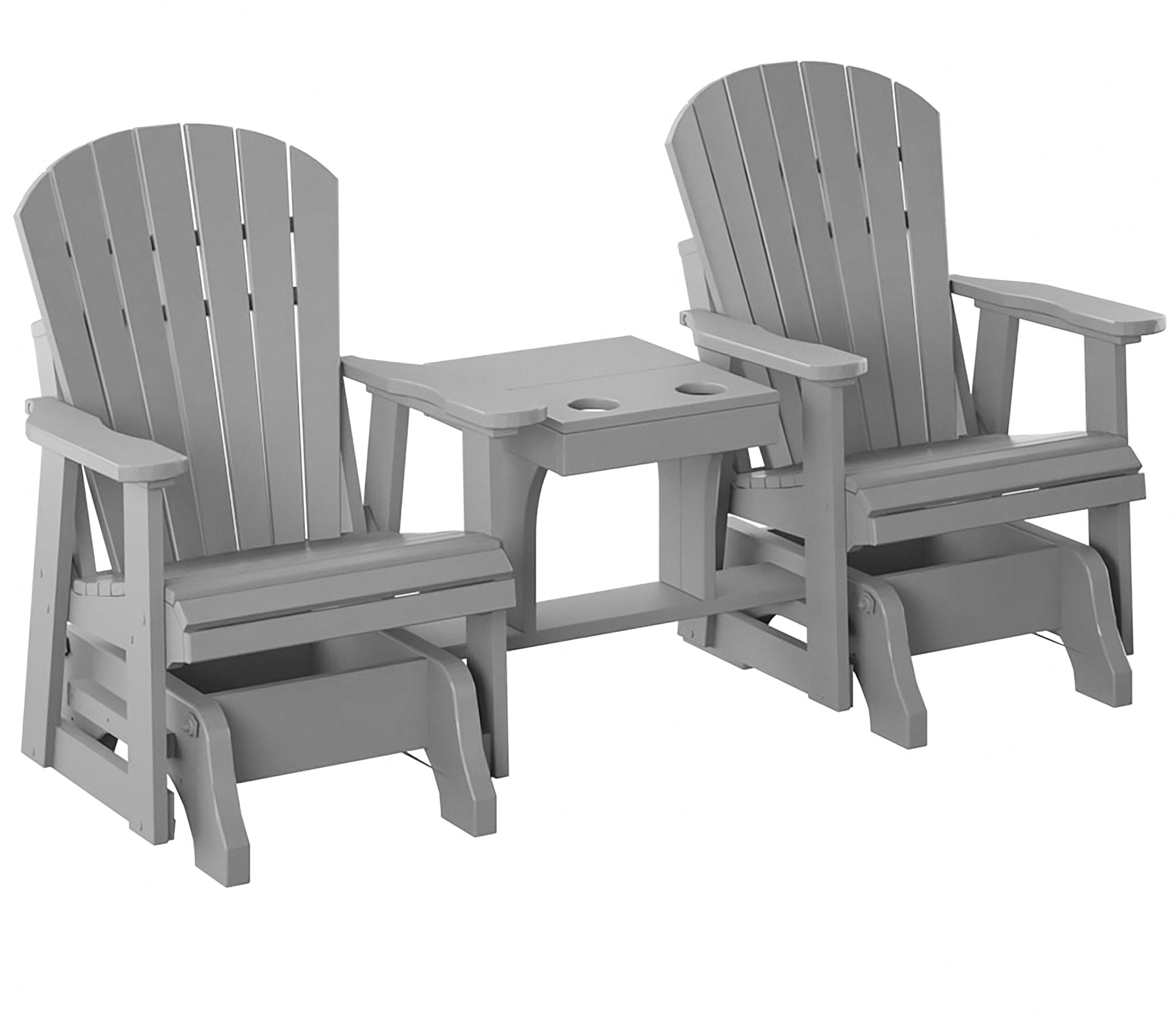 Single Gliders Settee with Stationary Table Console - New