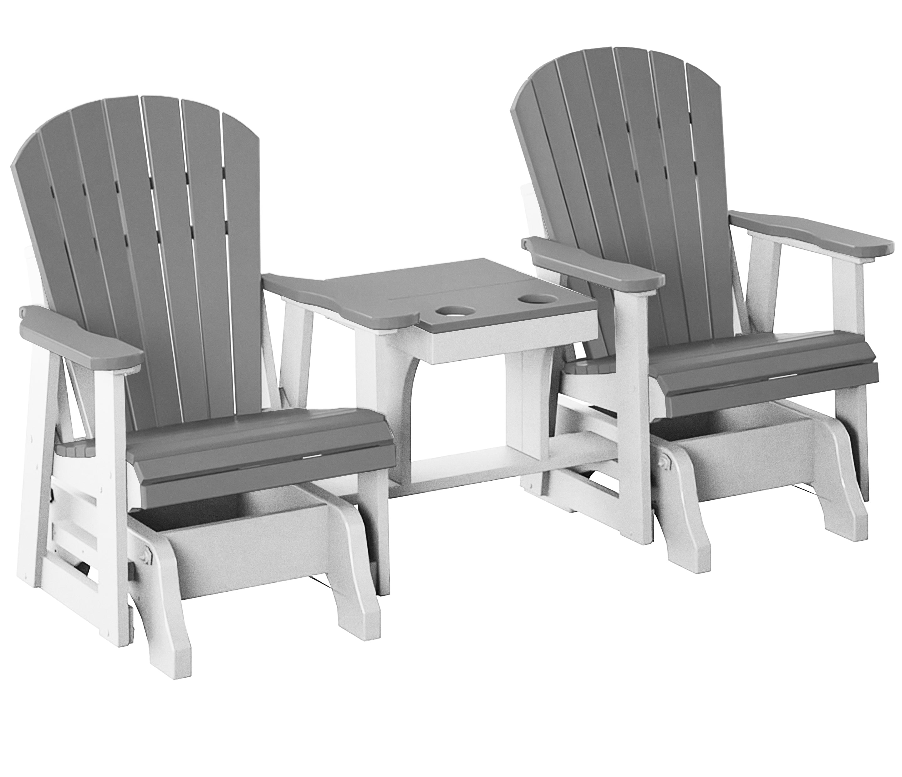 Single Gliders Settee with Stationary Table Console - New