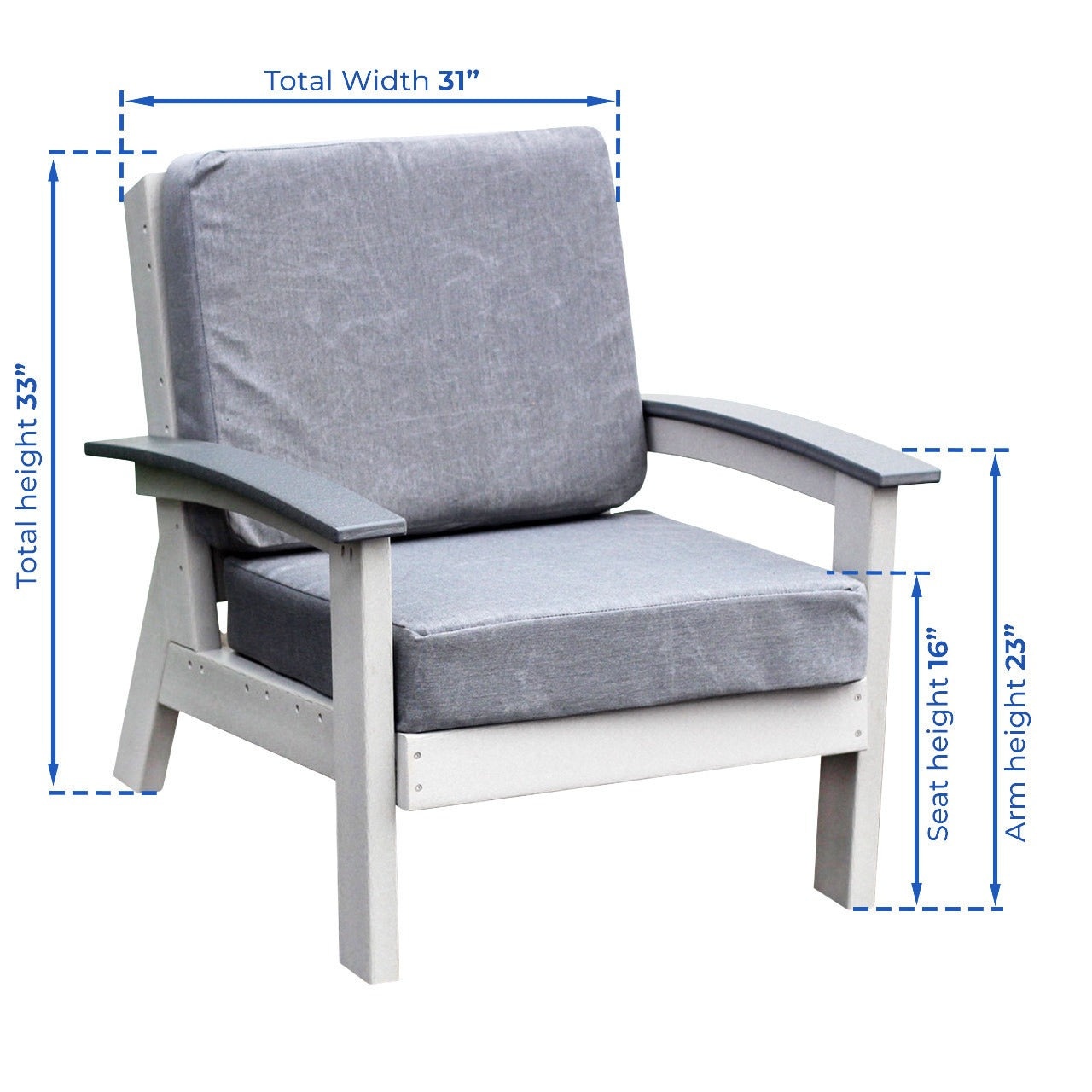 DuraWeather Poly Princeton Estates Club Lounge Chair