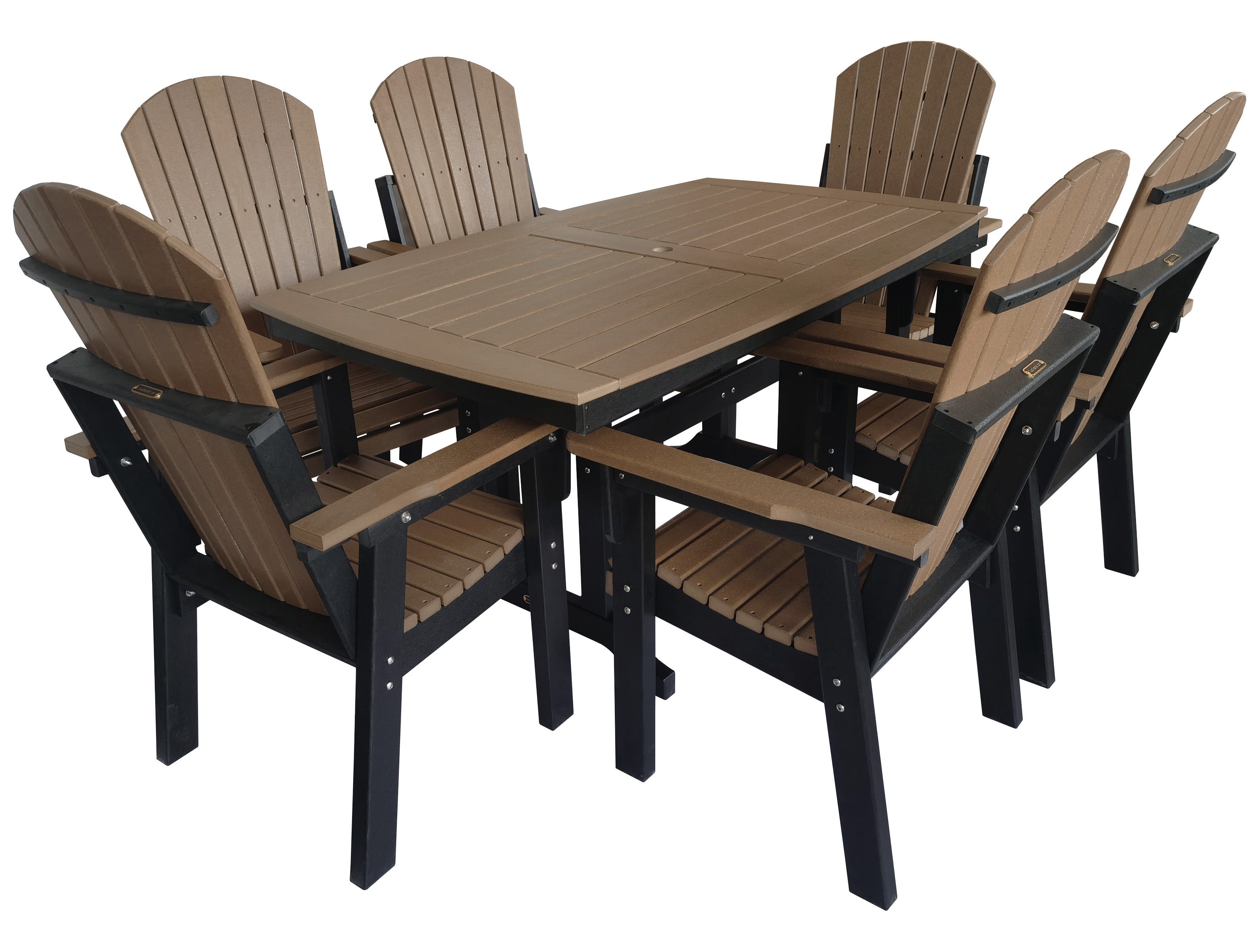 7-Piece Classic Adirondack Dining Table Set