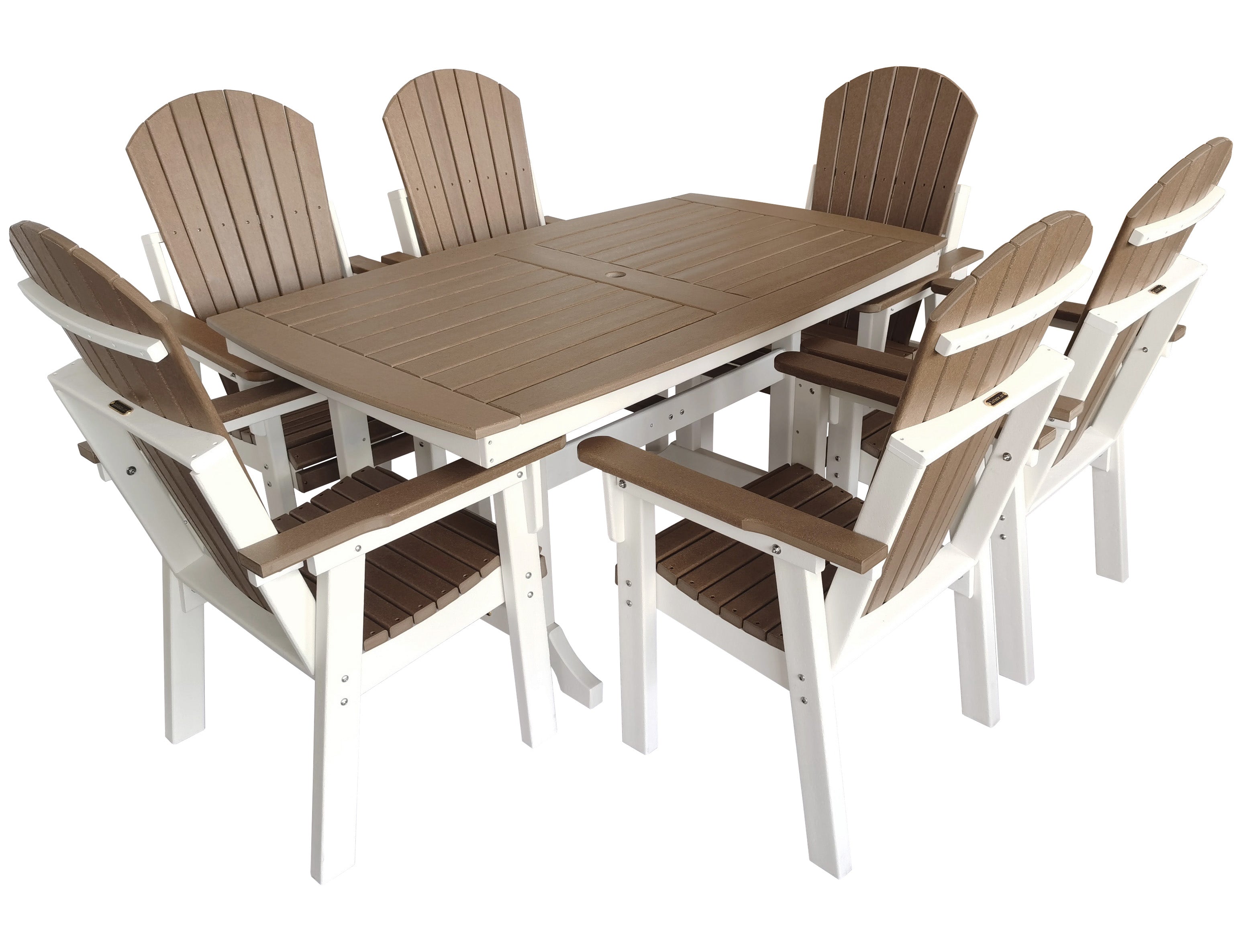 7-Piece Classic Adirondack Dining Table Set