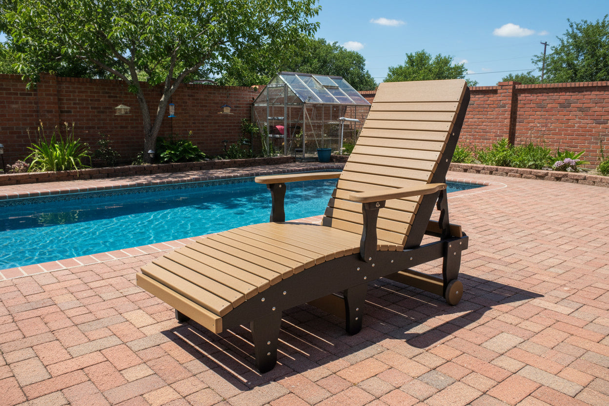 Chaise Lounge With Wheels And Adjustable Back