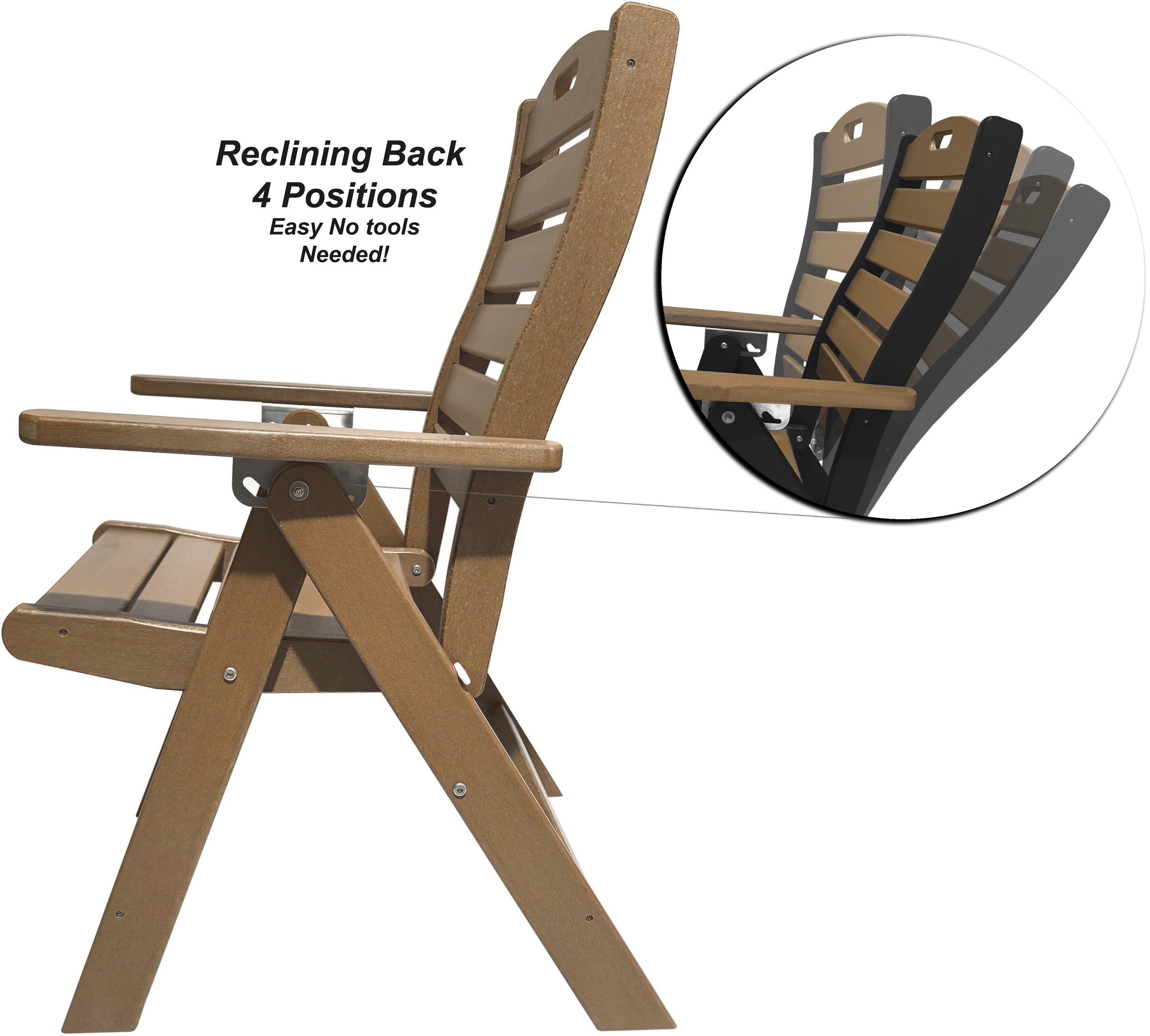 5-Piece Savannah Dining Table Set With Folding & Reclining Chairs