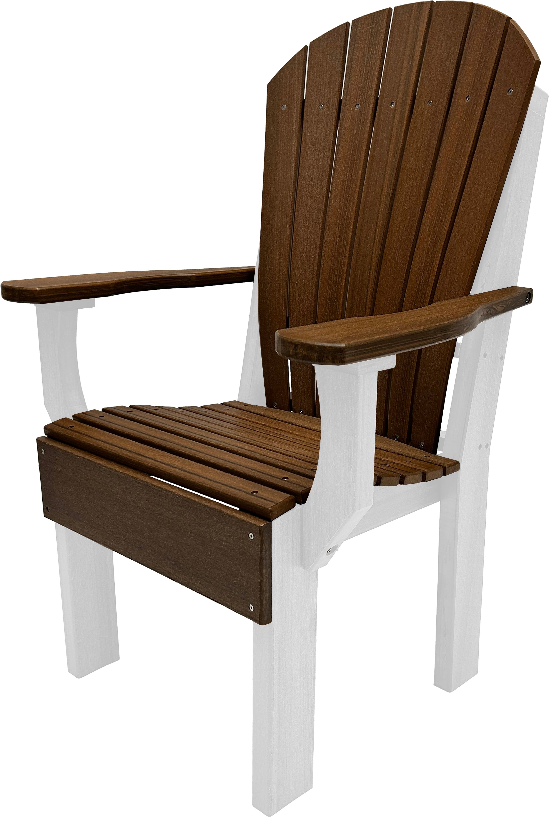 7-Piece Farmhouse Adirondack Dining Table Set With 2 Arm Chairs And 4 Side Chairs