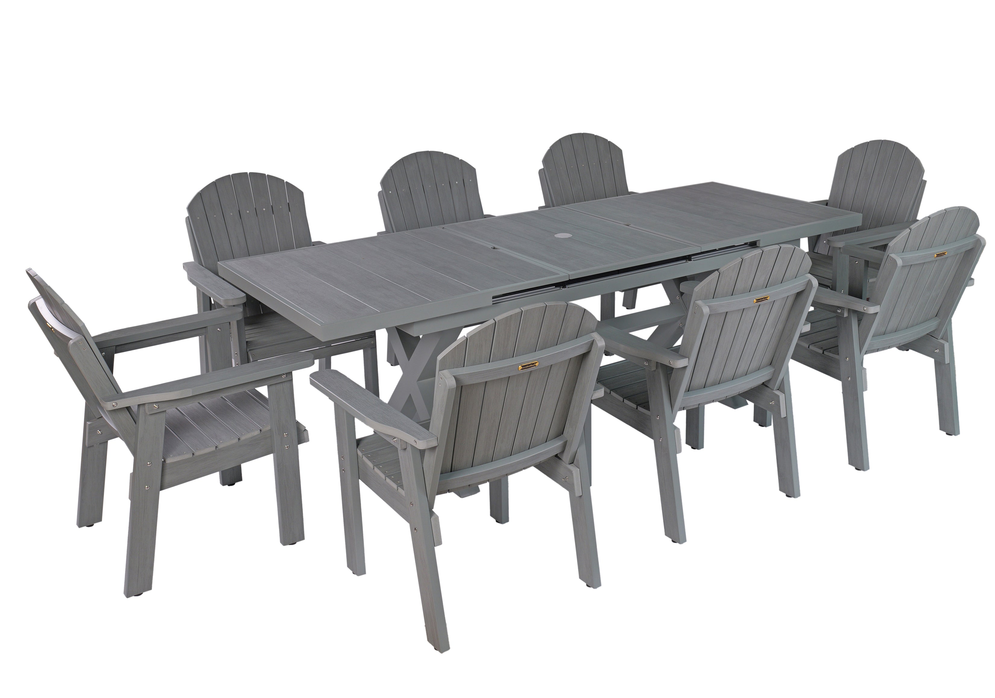 9-Piece Extension Adirondack Dining Table Set