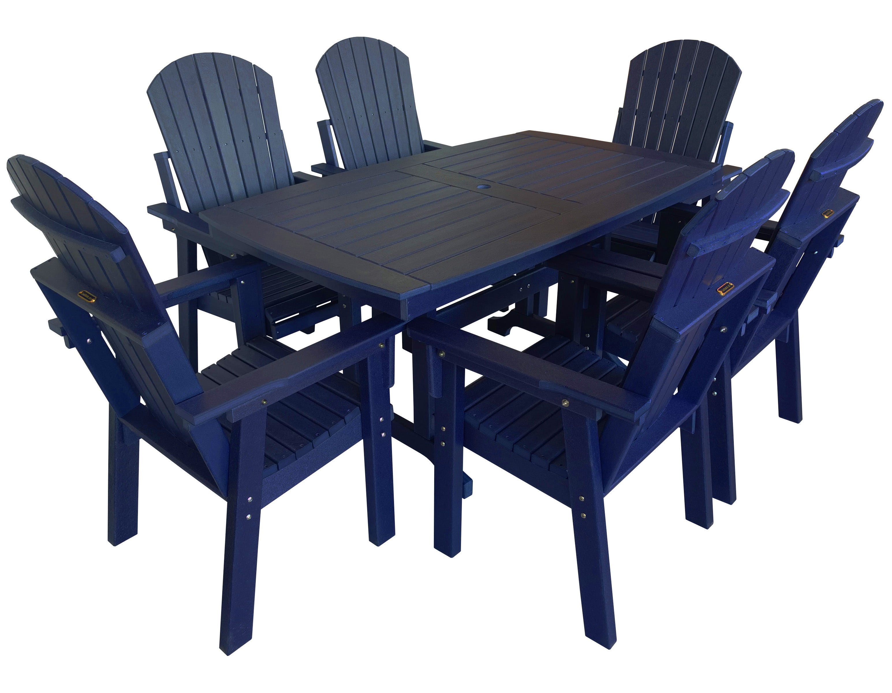 7-Piece Classic Adirondack Dining Table Set