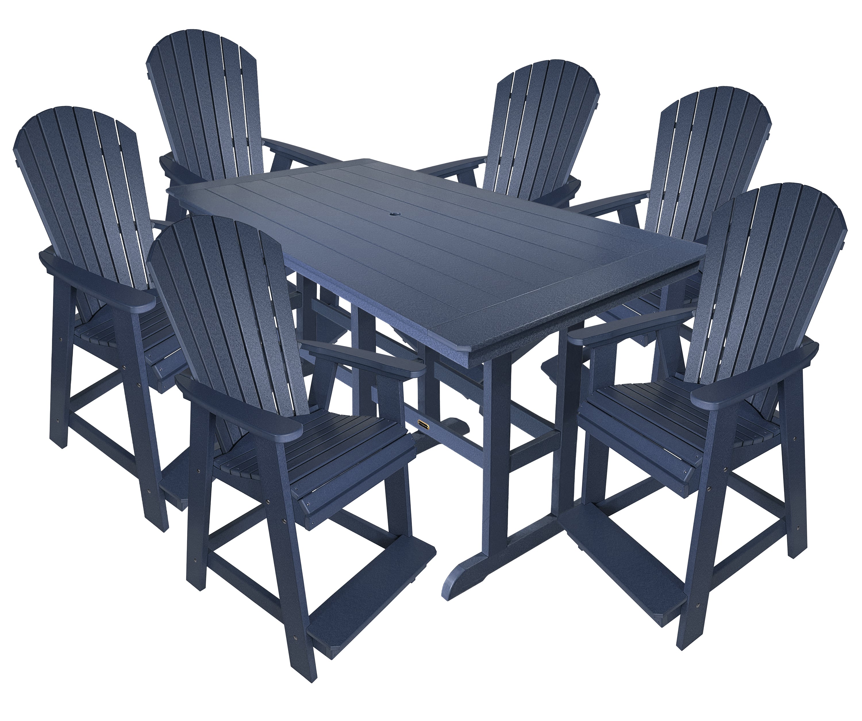 7-Piece Oceanview Adirondack Counter Set - Fully Assembled