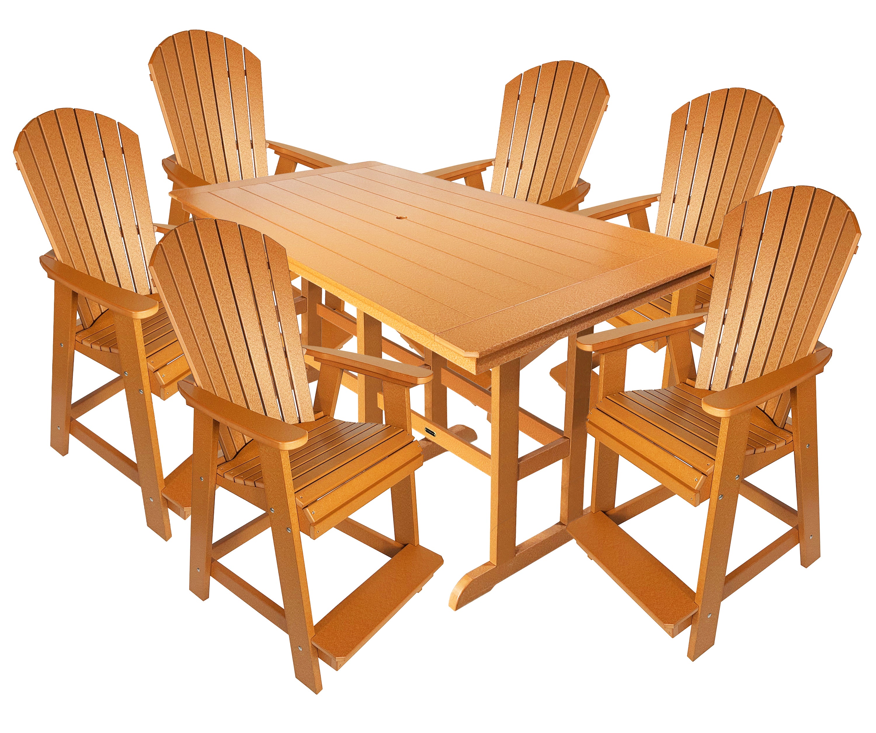 7-Piece Oceanview Adirondack Counter Set - Fully Assembled