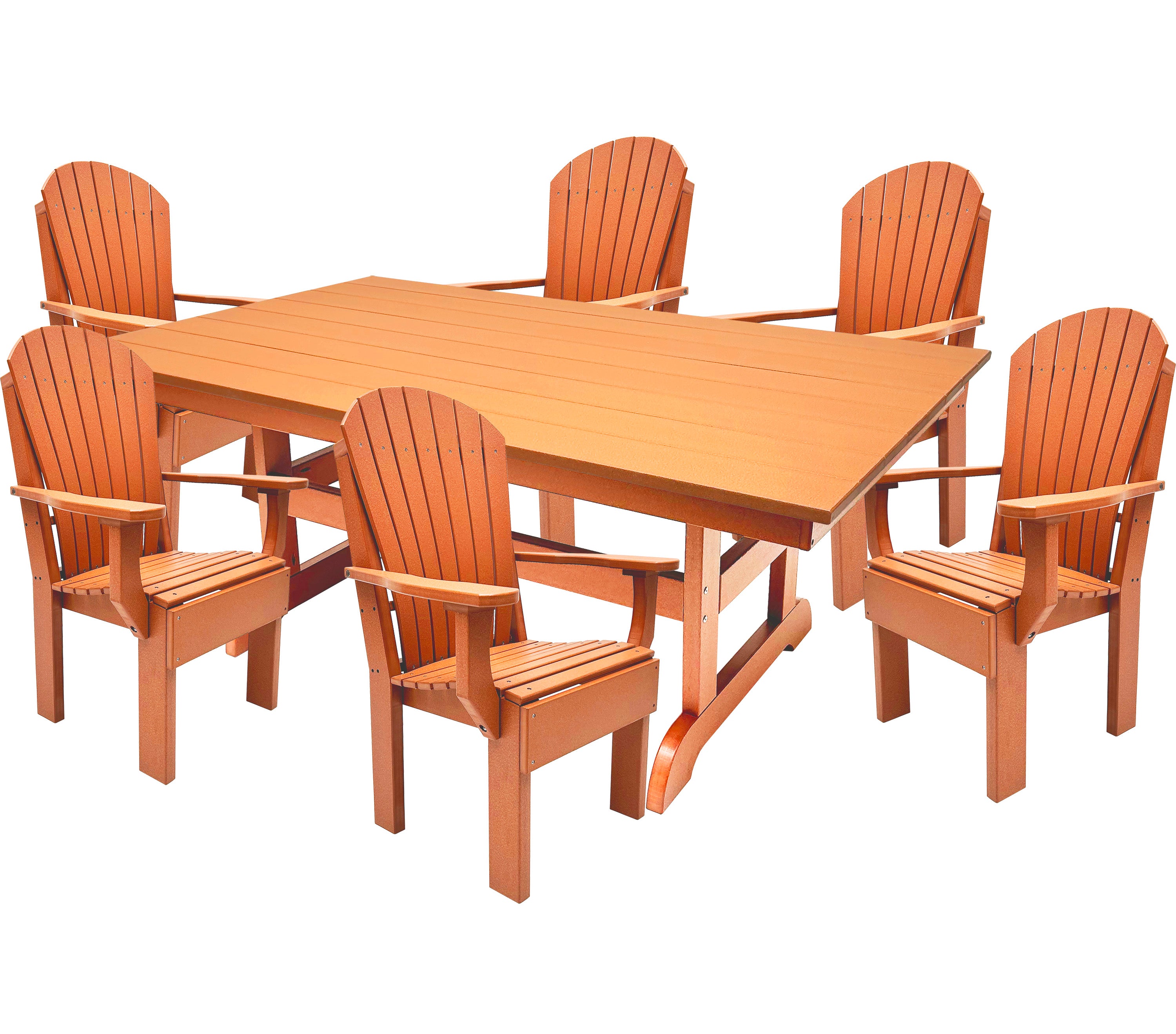 7-Piece Farmhouse Adirondack Dining Table Set