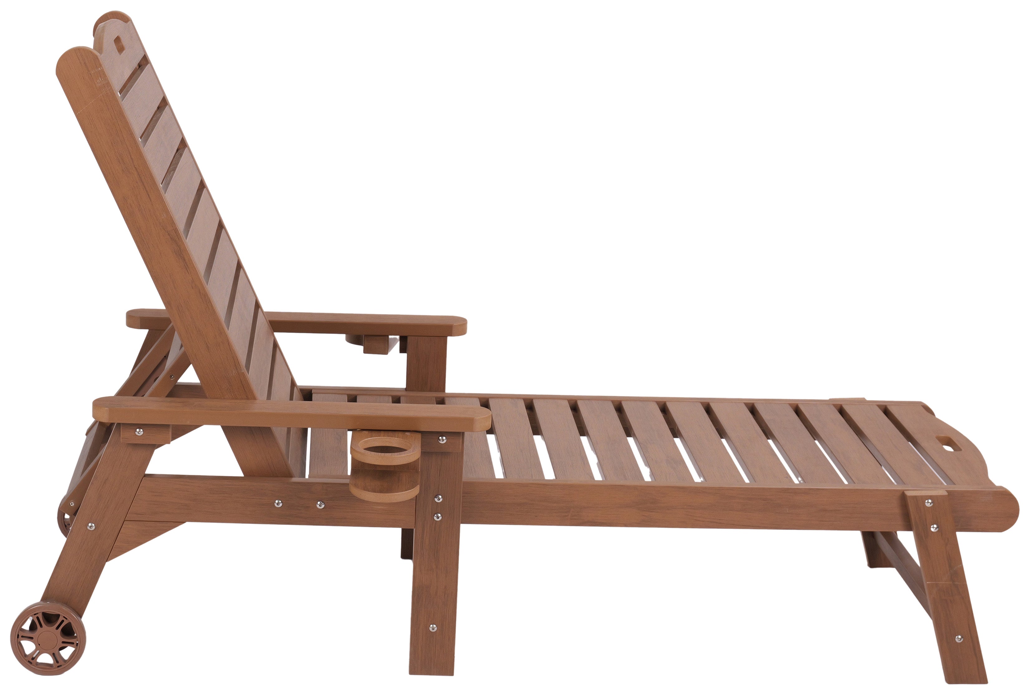 Chaise Lounge With Adjustable Back, Wheels, & Free Cushion