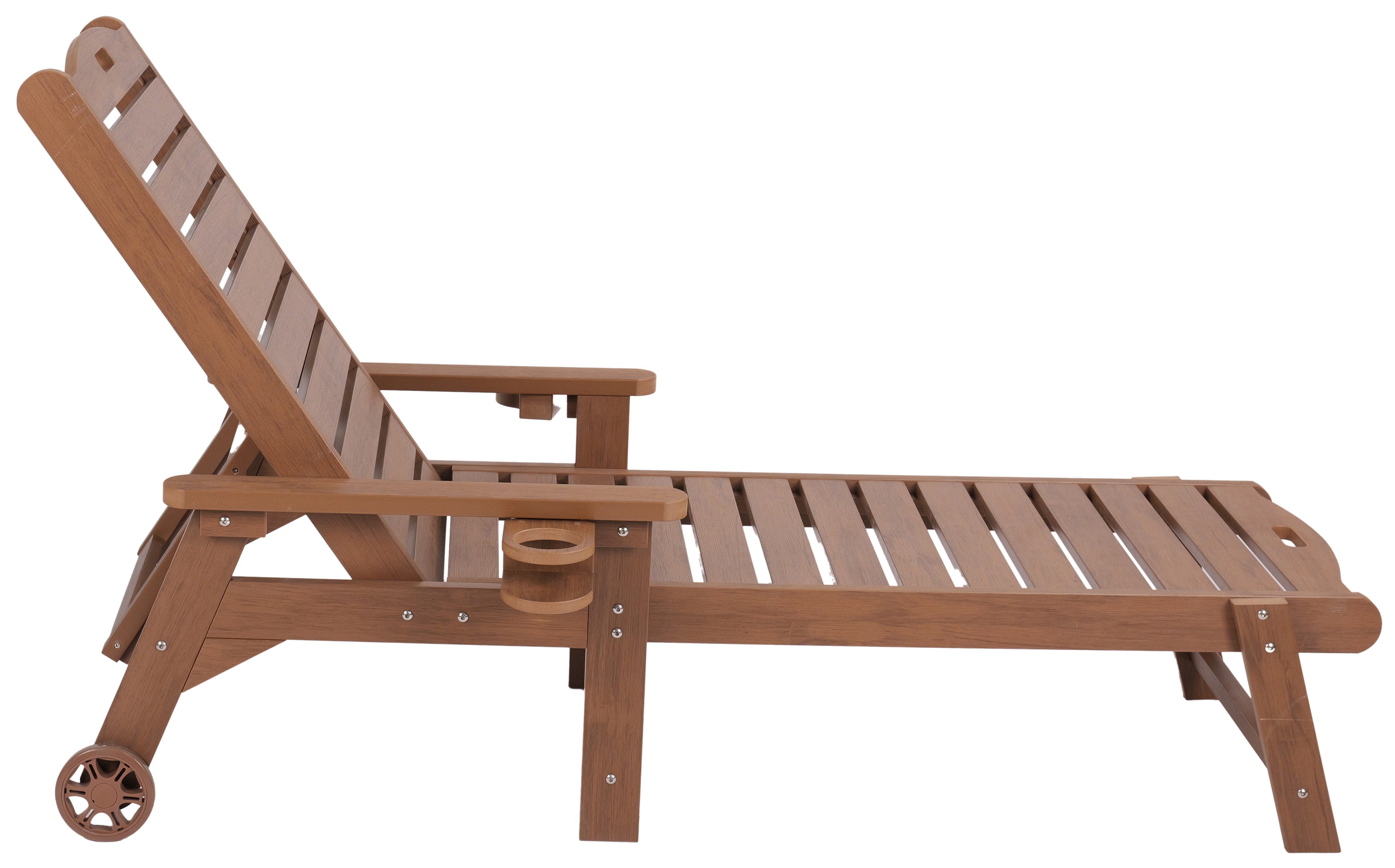 Chaise Lounge With Adjustable Back, Wheels, & Free Cushion