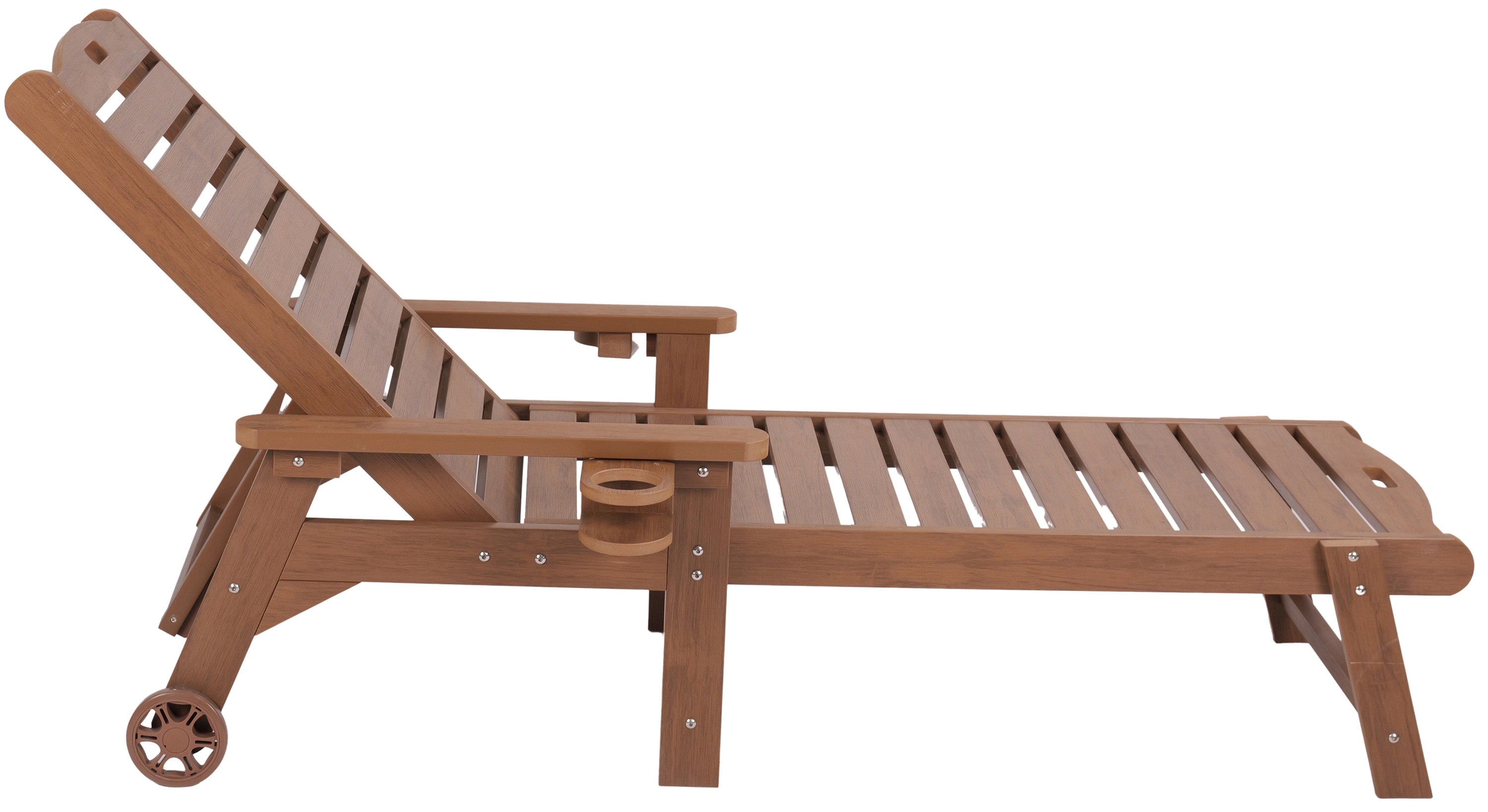 Chaise Lounge With Adjustable Back, Wheels, & Free Cushion