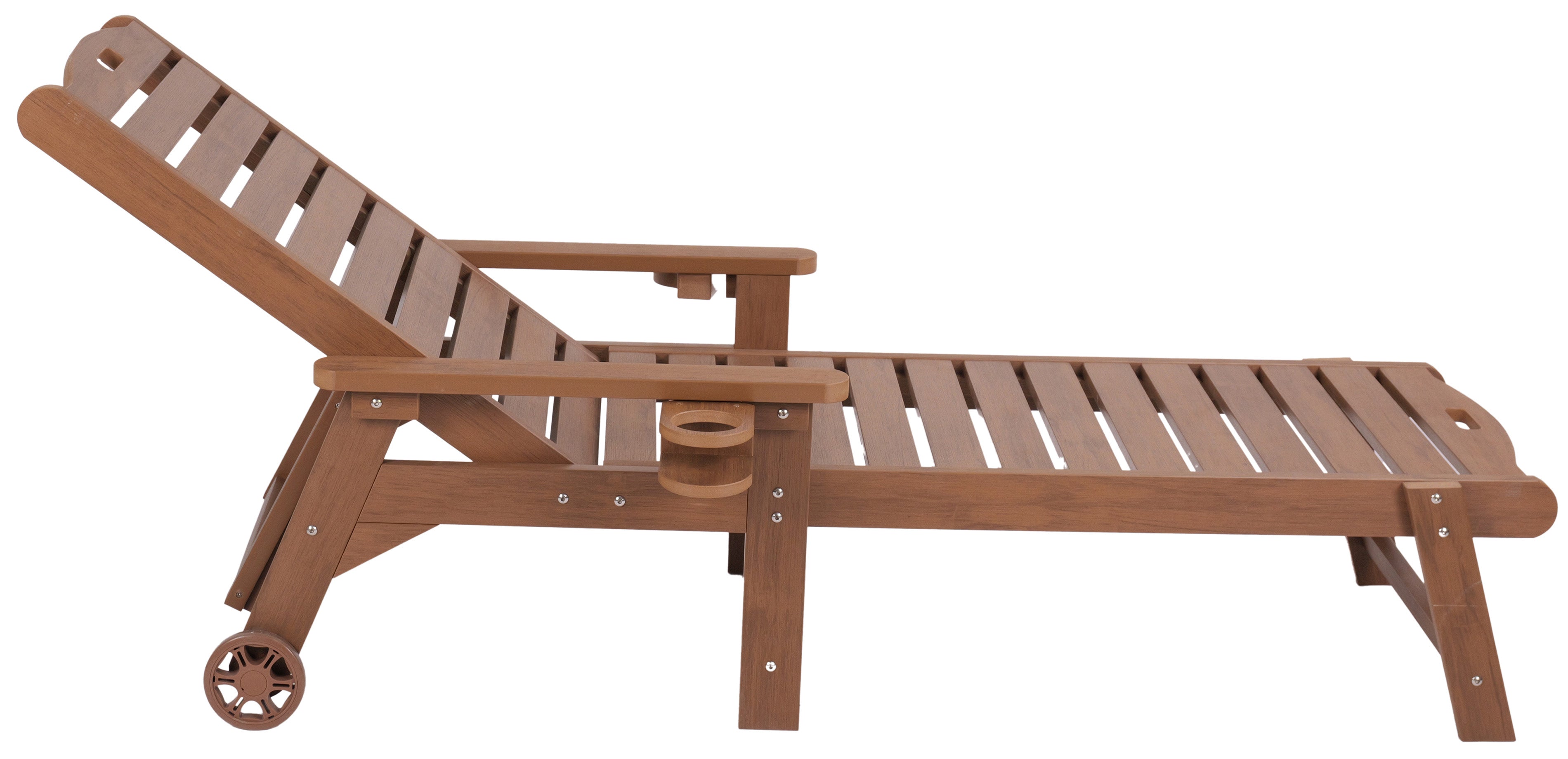 Chaise Lounge With Adjustable Back, Wheels, & Free Cushion