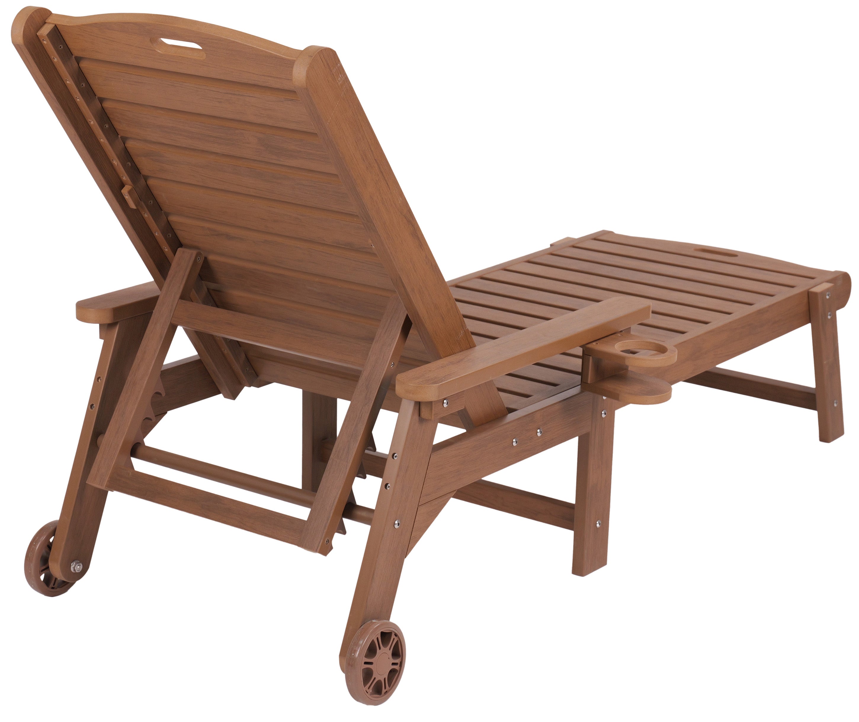 Chaise Lounge With Adjustable Back, Wheels, & Free Cushion