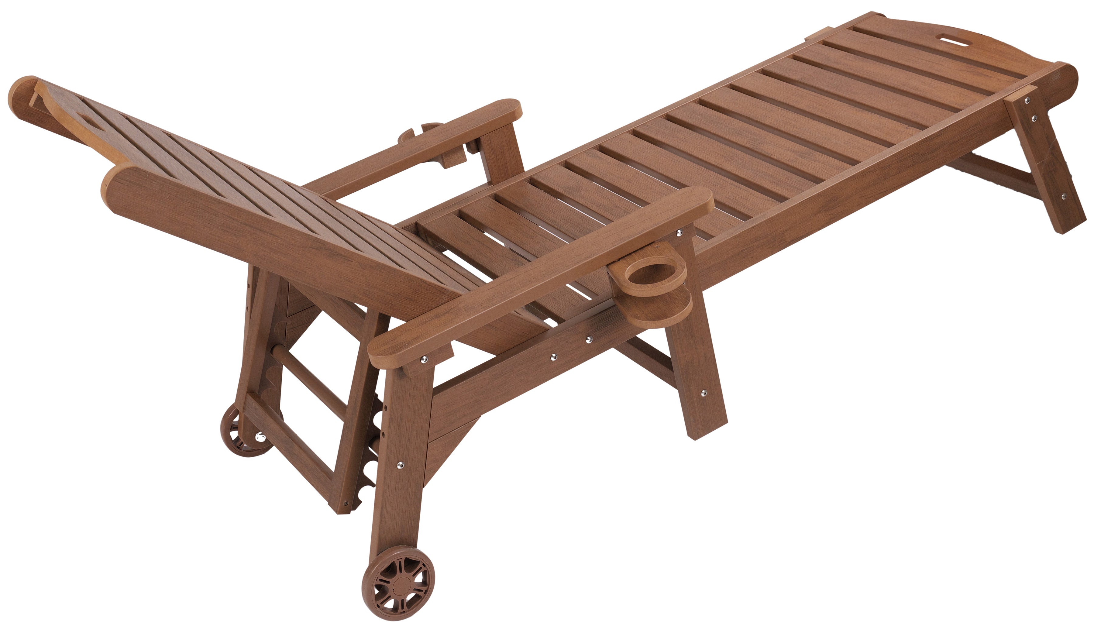 Chaise Lounge With Adjustable Back, Wheels, & Free Cushion