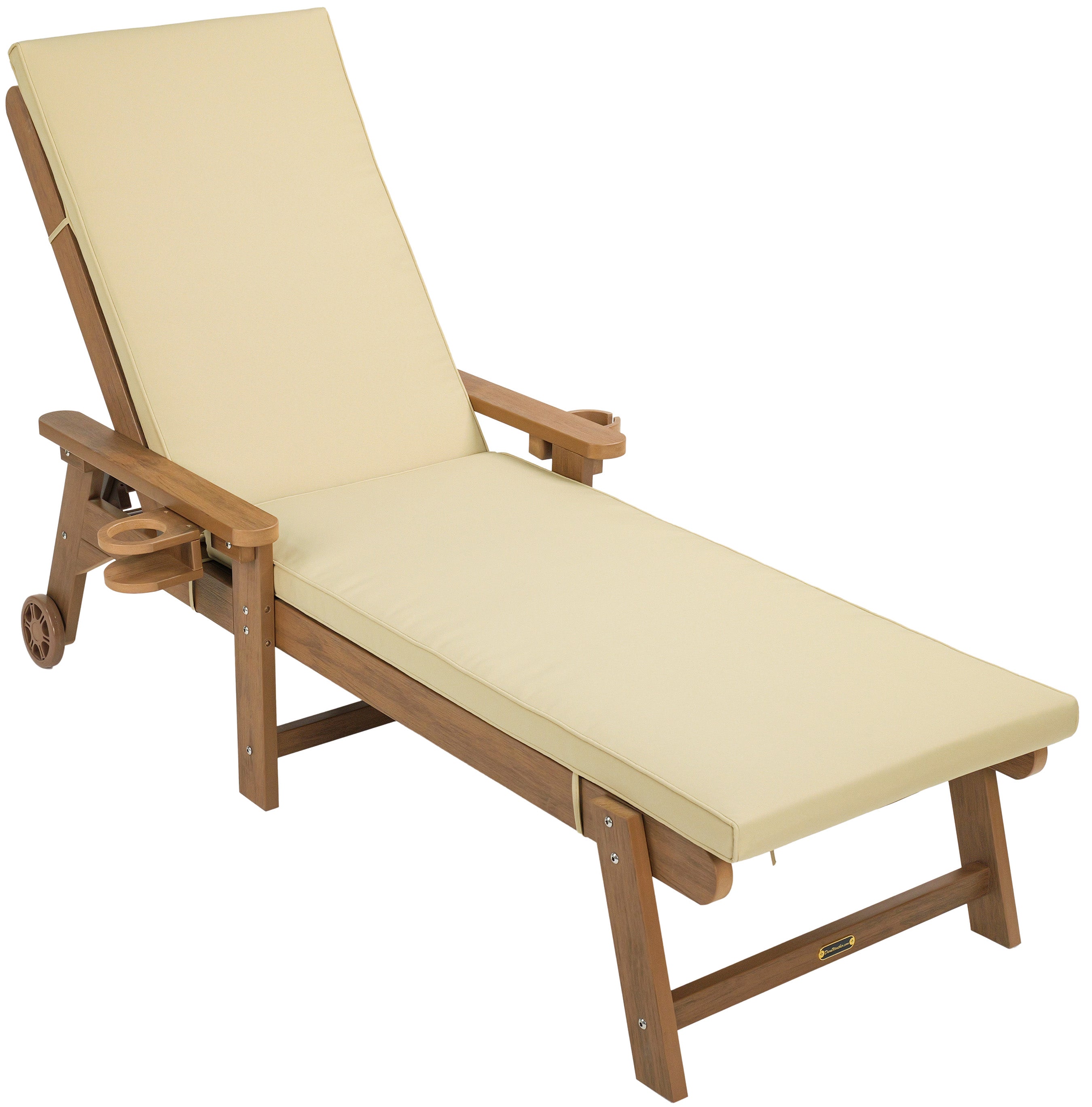 Chaise Lounge With Adjustable Back, Wheels, & Free Cushion