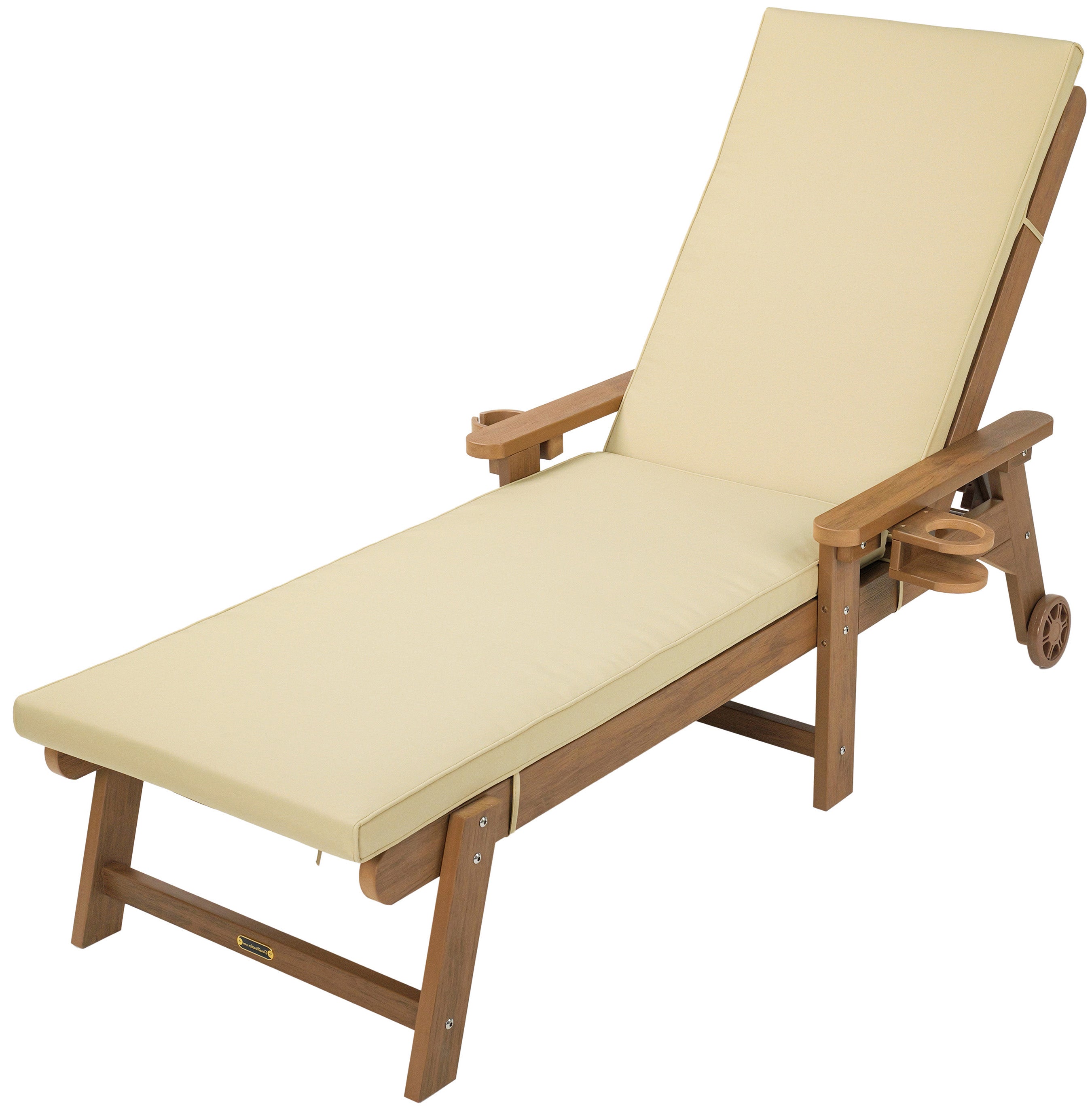 Chaise Lounge With Adjustable Back, Wheels, & Free Cushion