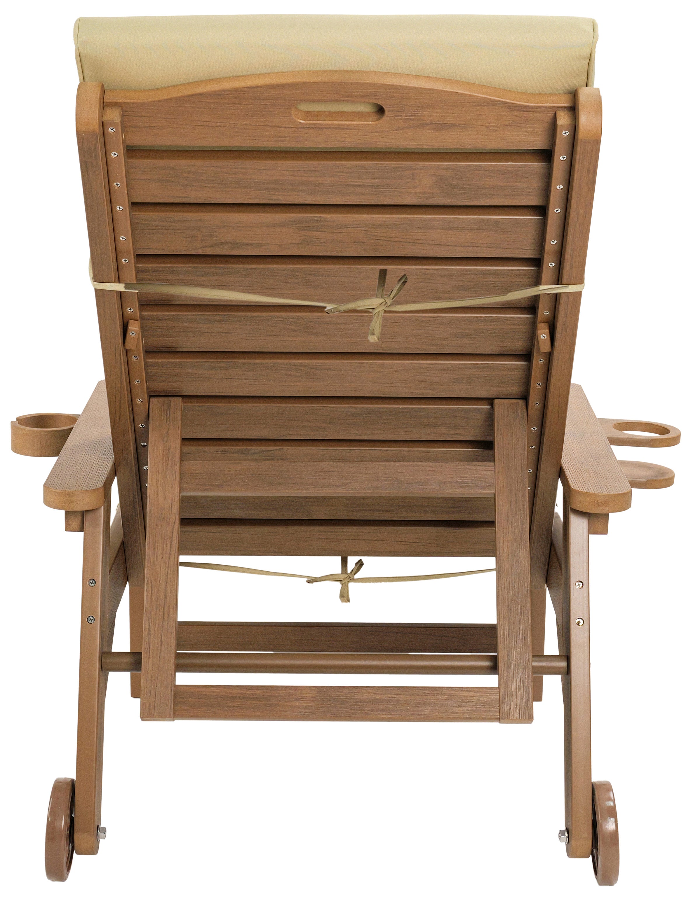 Chaise Lounge With Adjustable Back, Wheels, & Free Cushion