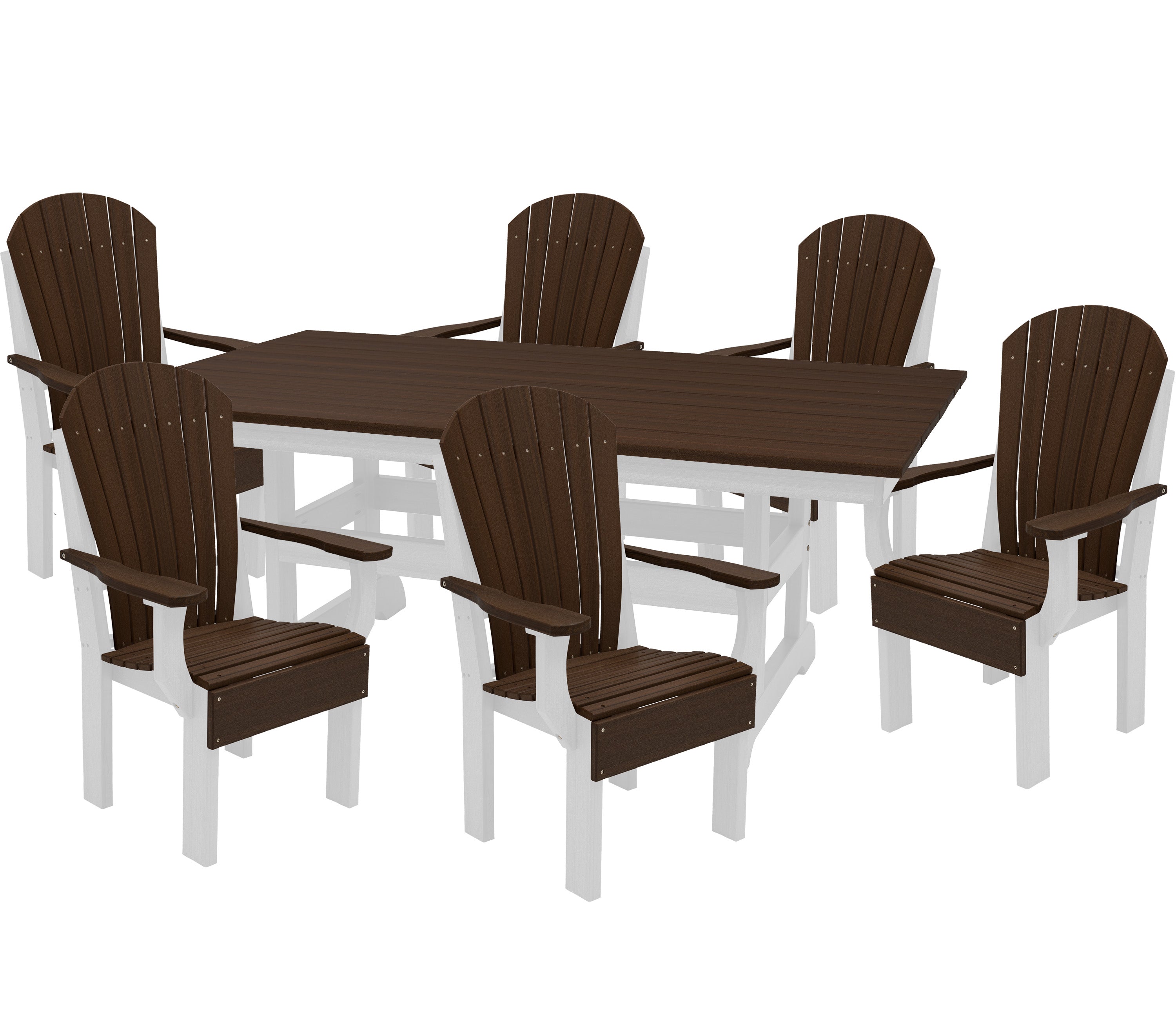7-Piece Farmhouse Adirondack Dining Table Set