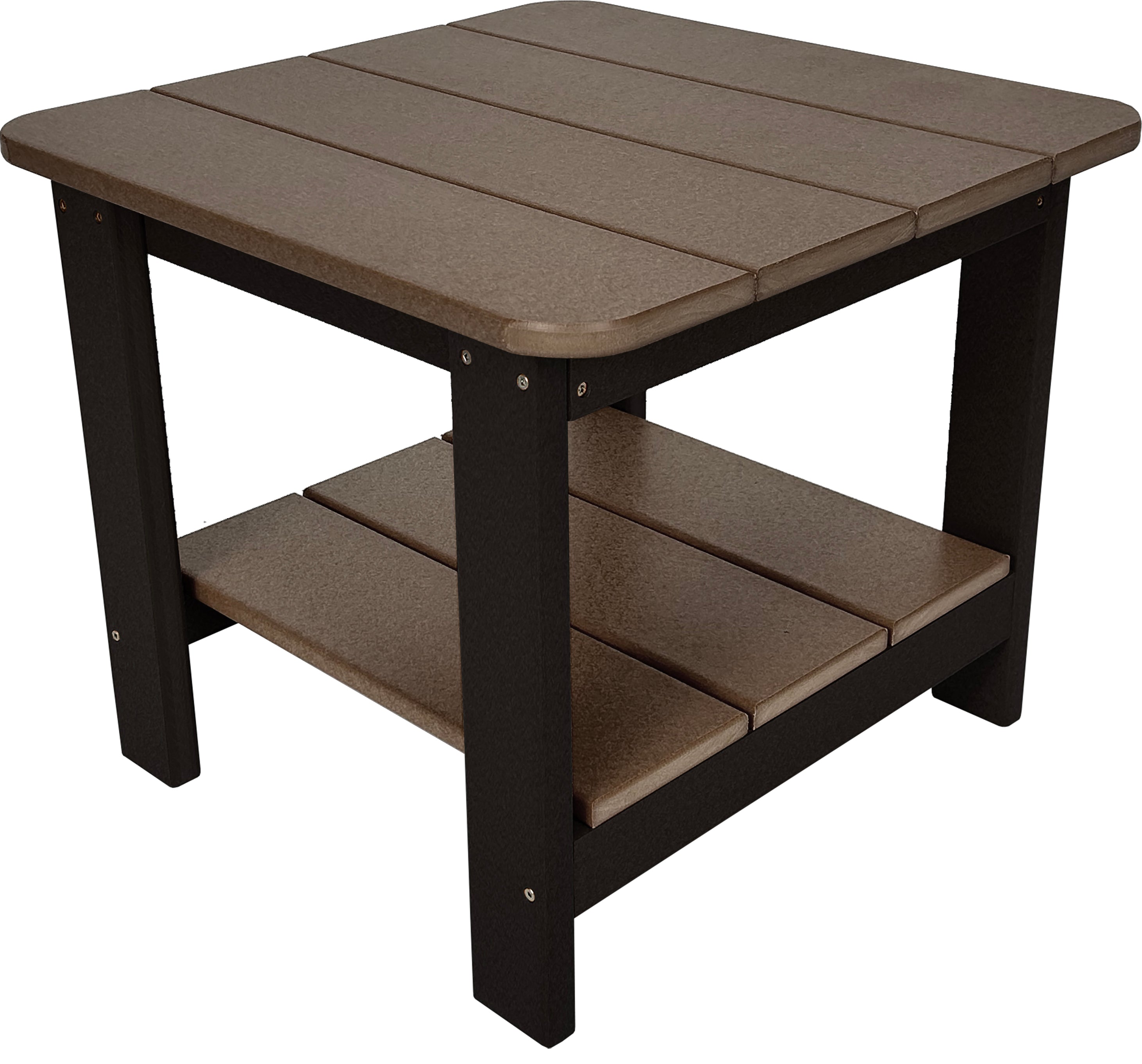 Set of 2 Adirondack Single Gliders With Two Tier End Table