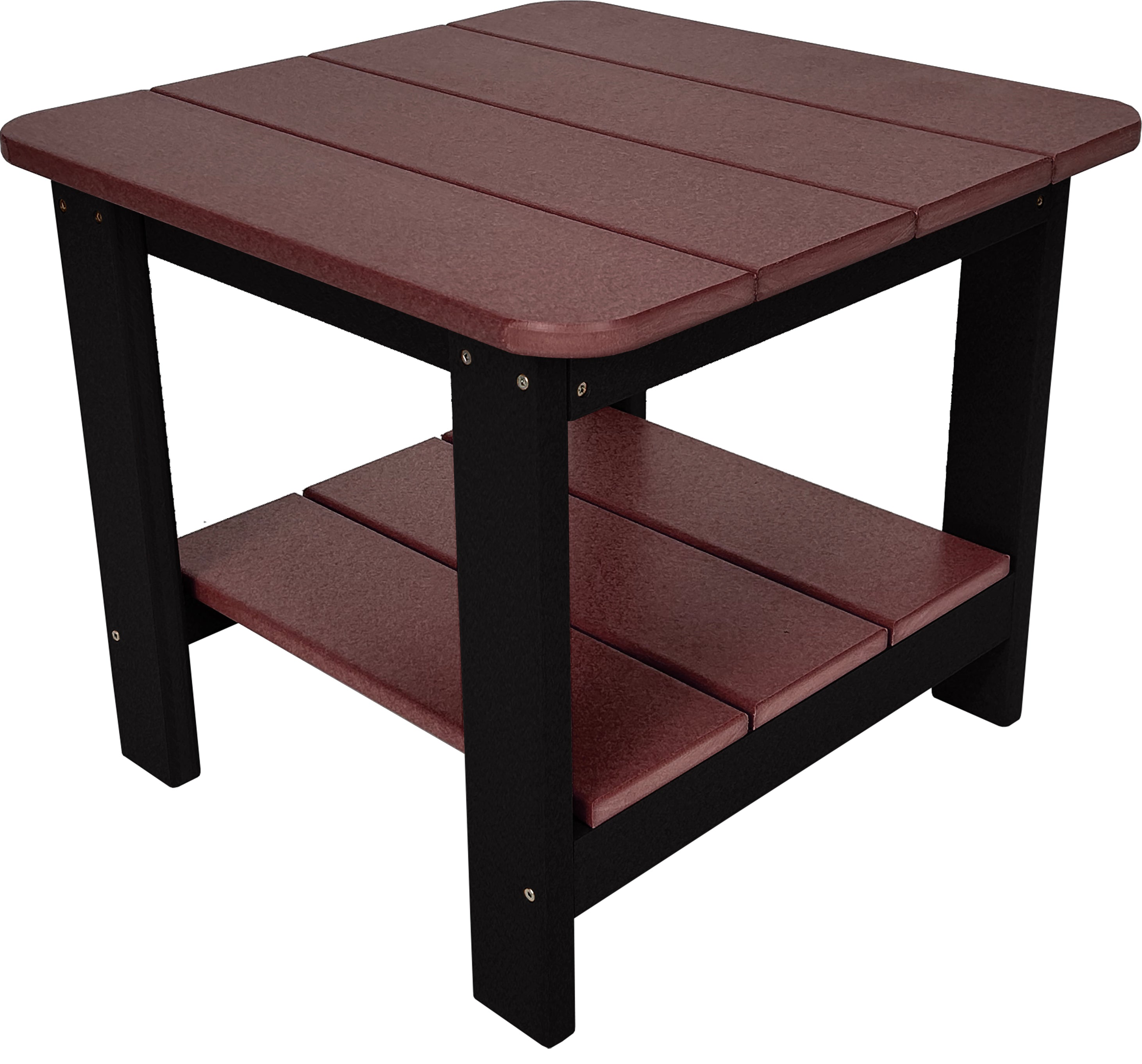 Set of 2 Adirondack Single Gliders With Two Tier End Table