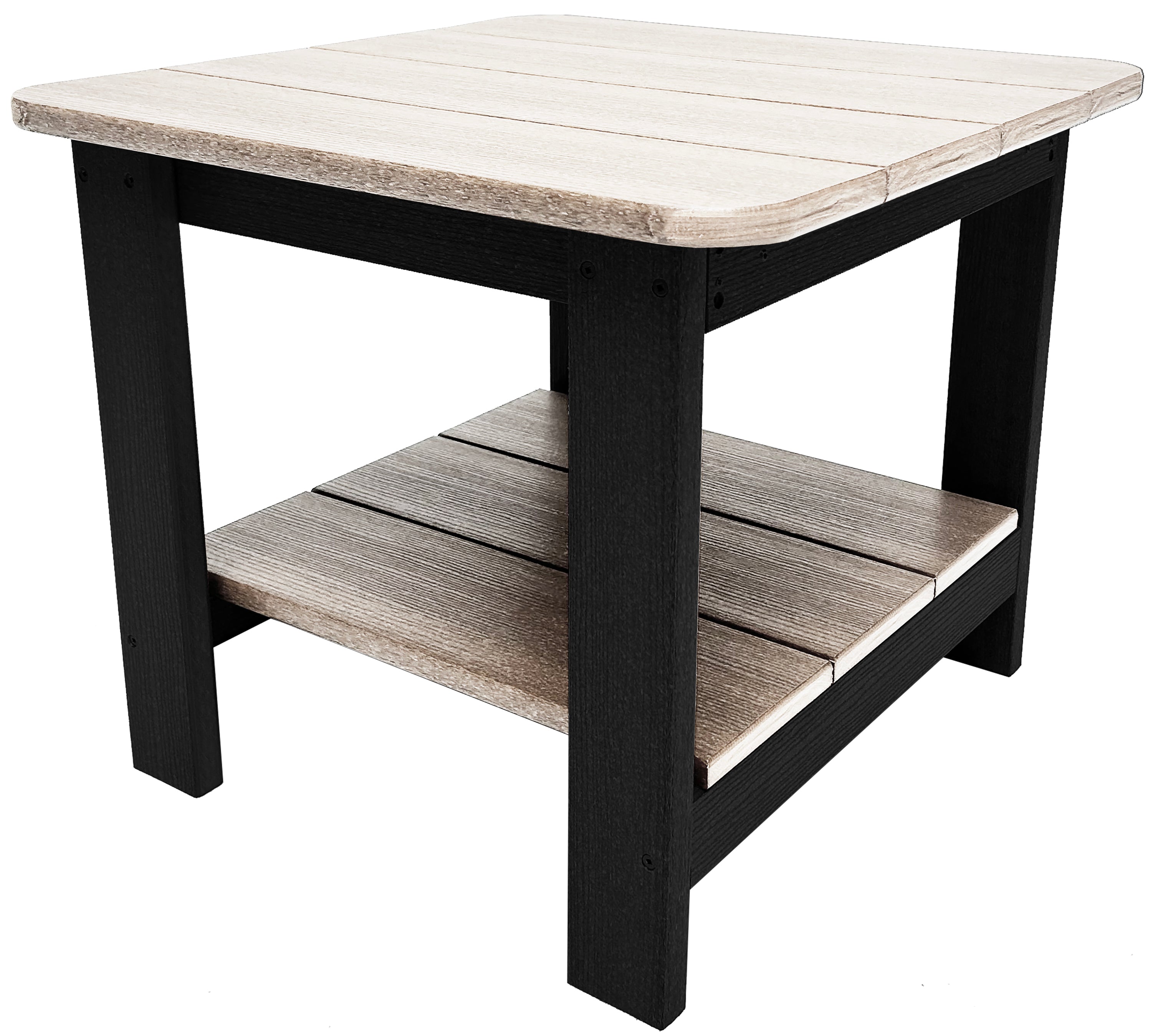 Set of 2 Adirondack Single Gliders With Two Tier End Table