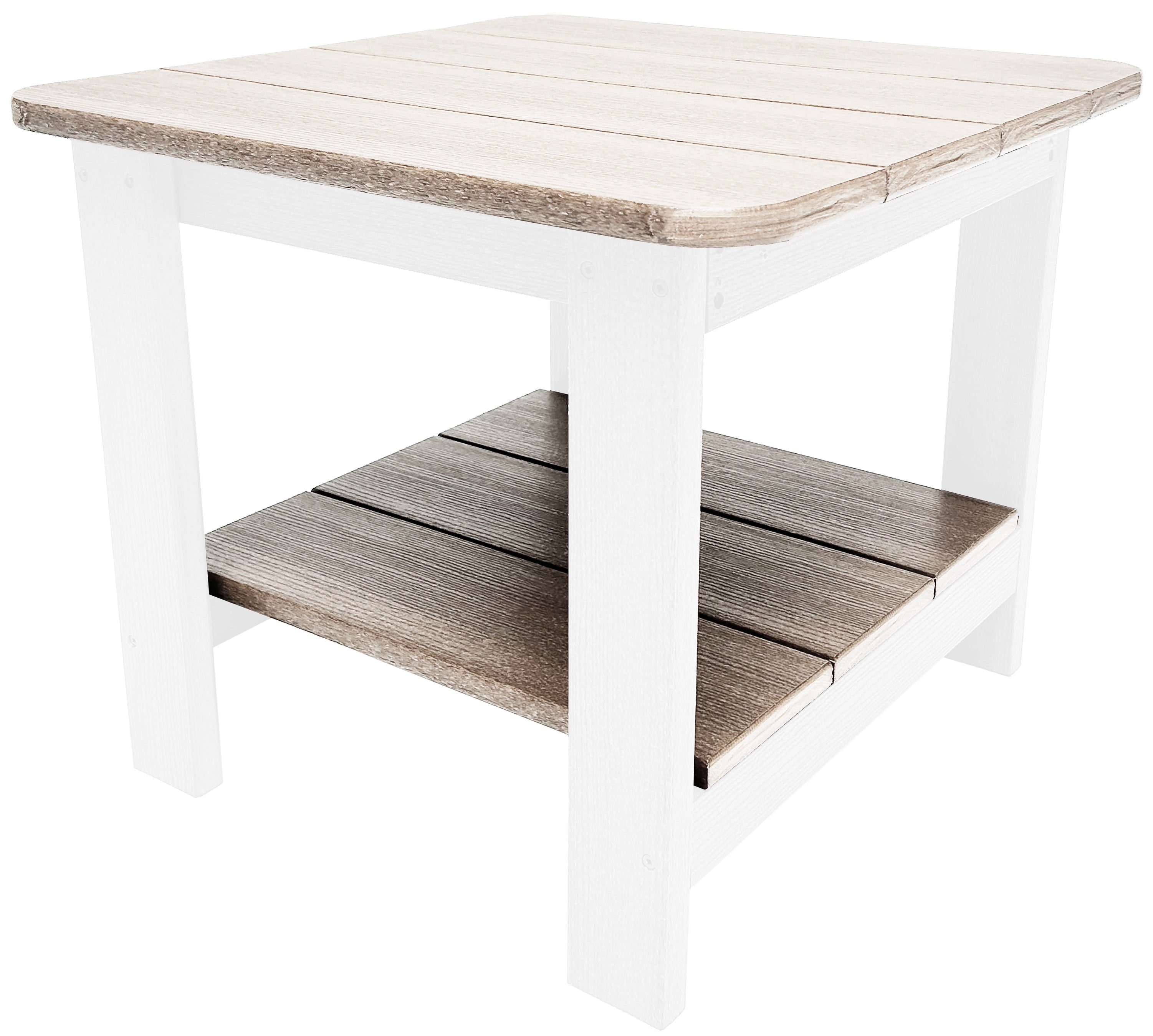 Set of 2 Adirondack Single Gliders With Two Tier End Table