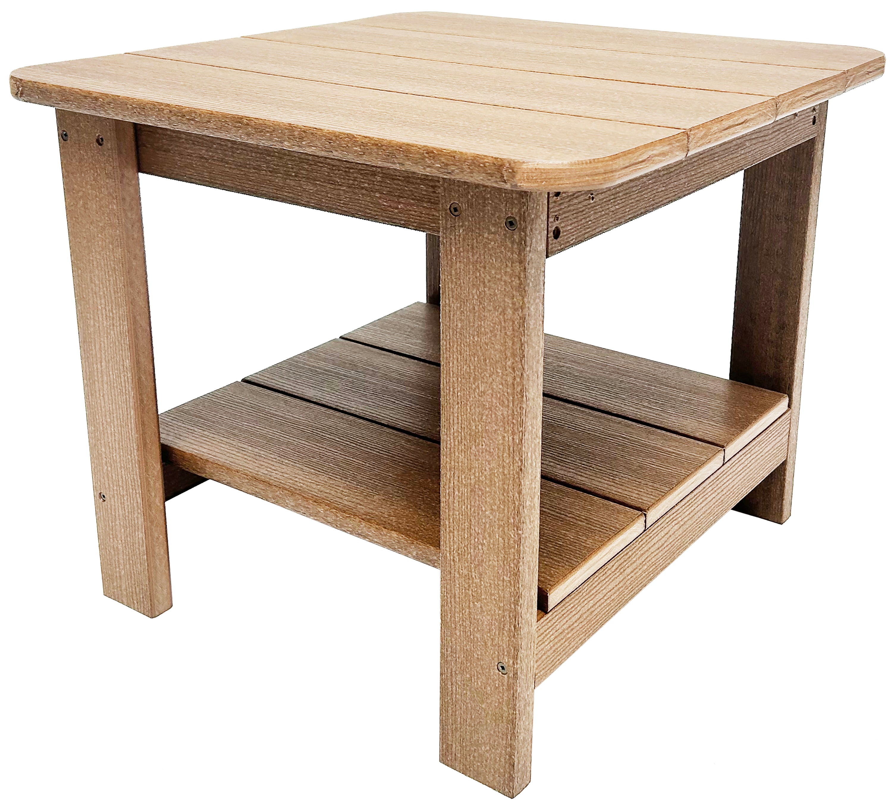 Set of 2 Adirondack Single Gliders With Two Tier End Table