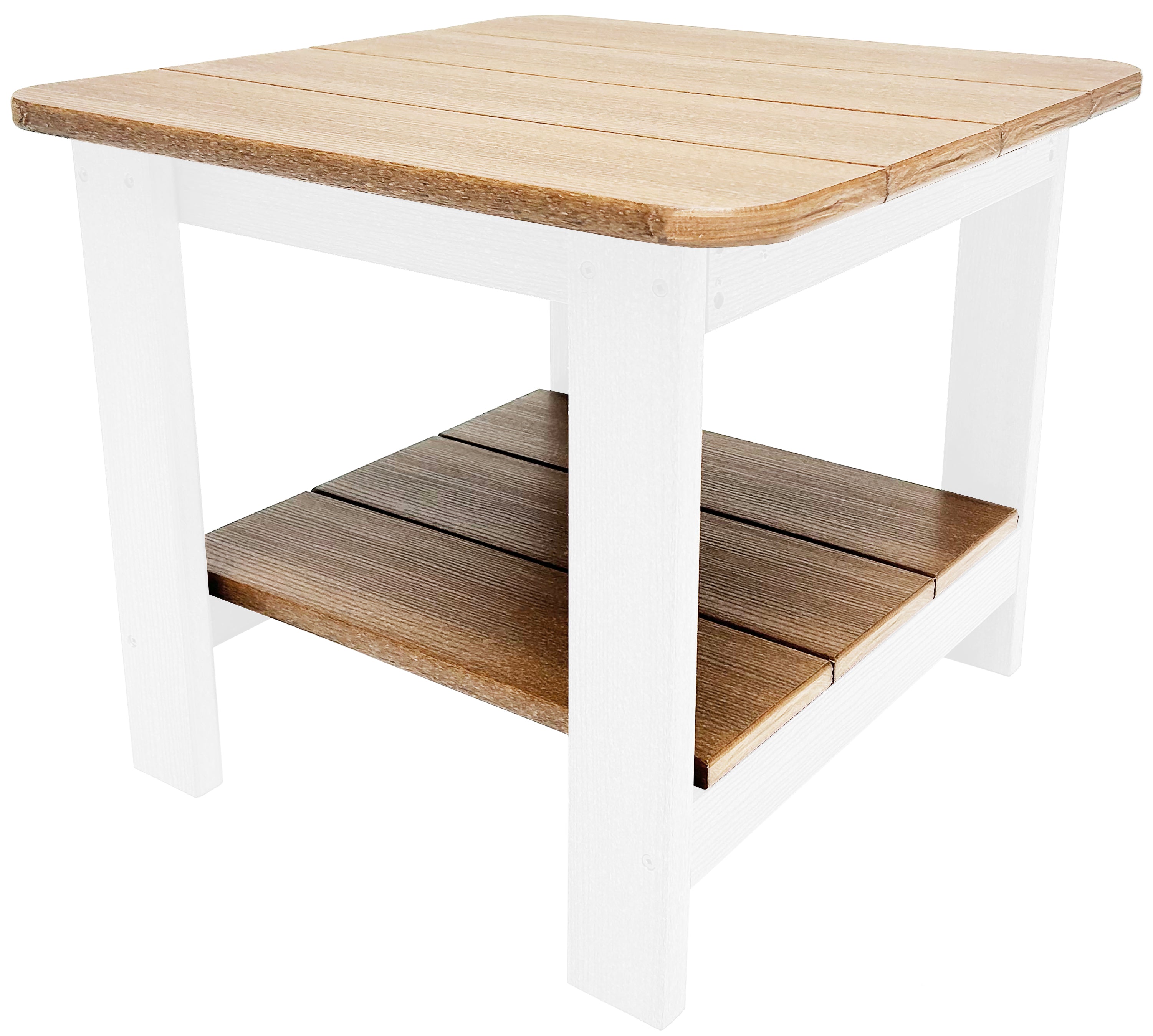 Set of 2 Adirondack Single Gliders With Two Tier End Table