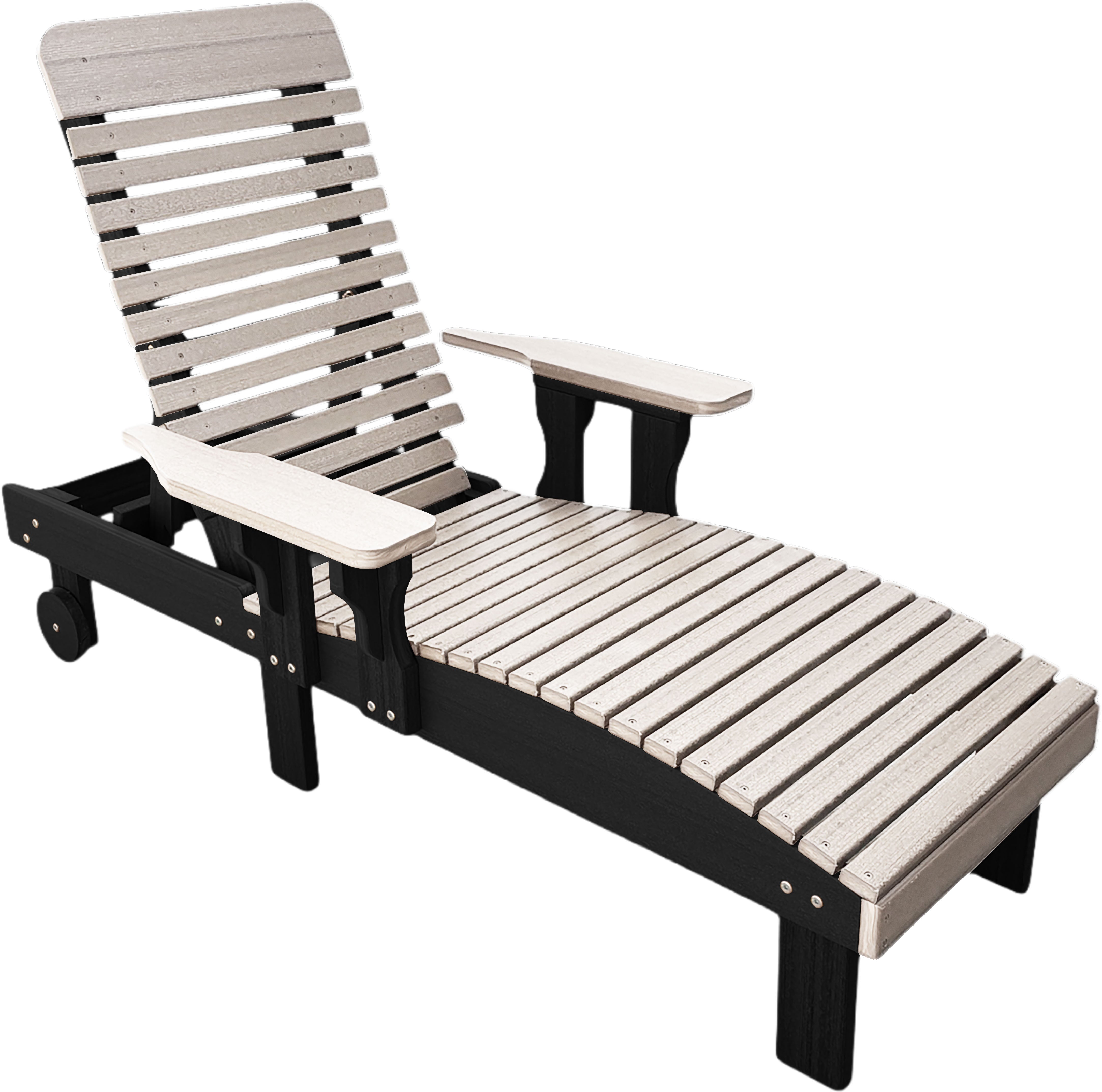 Traditional Chaise Lounge With Wheels And Adjustable Back