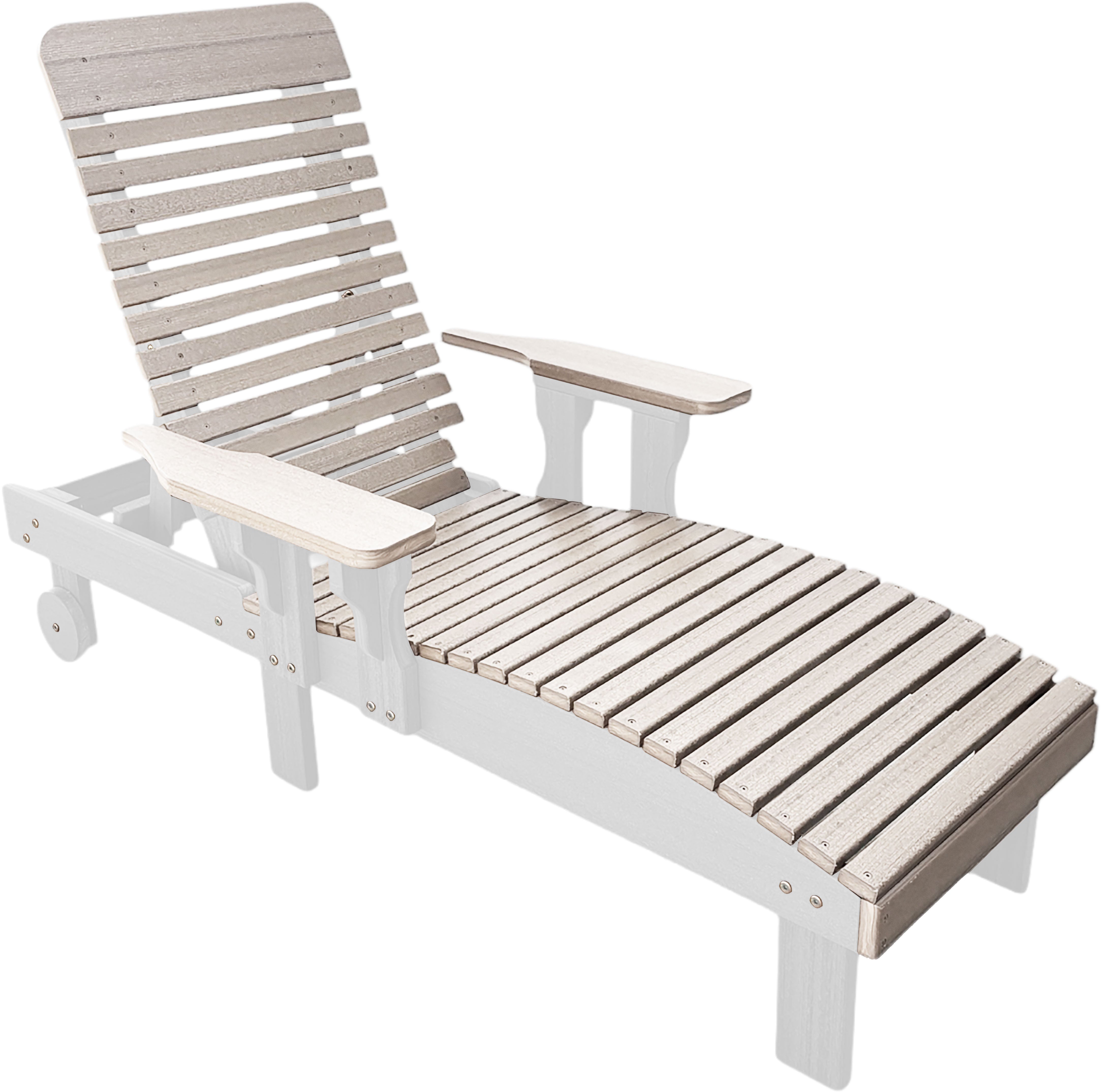 Traditional Chaise Lounge With Wheels And Adjustable Back