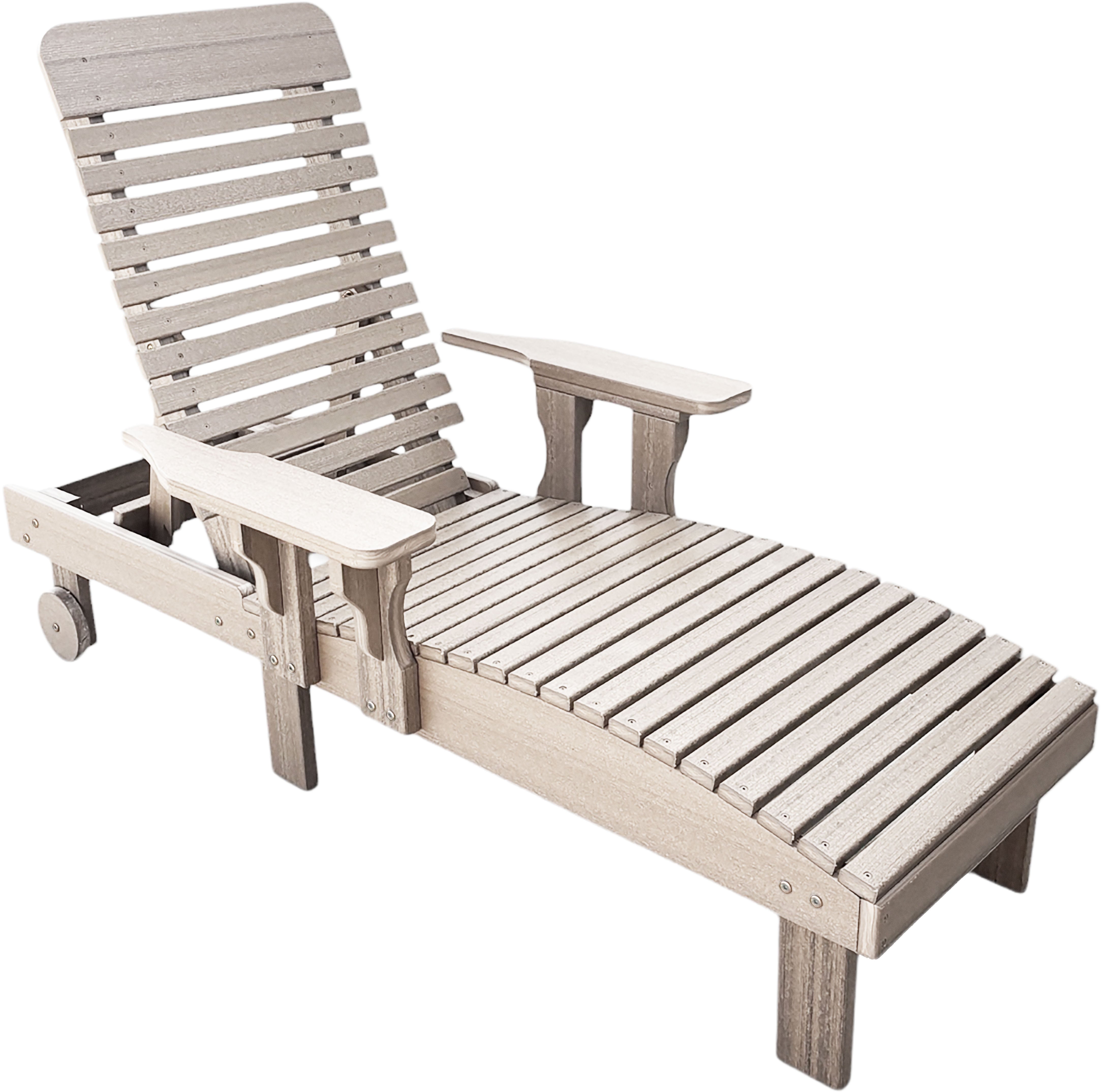 Traditional Chaise Lounge With Wheels And Adjustable Back