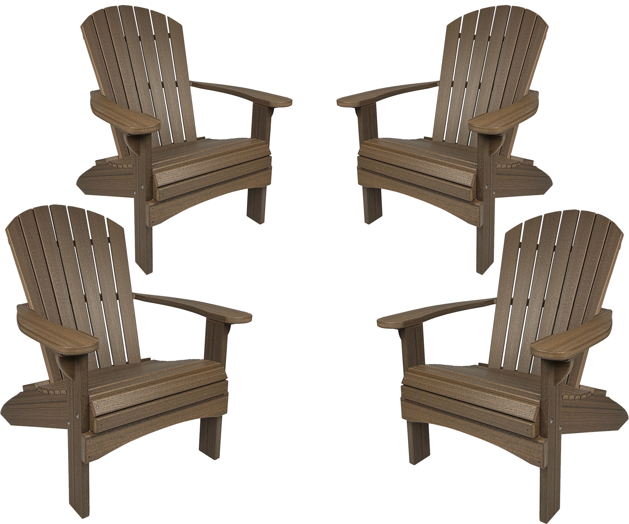Set of 4 Adirondack Chairs Original King Size