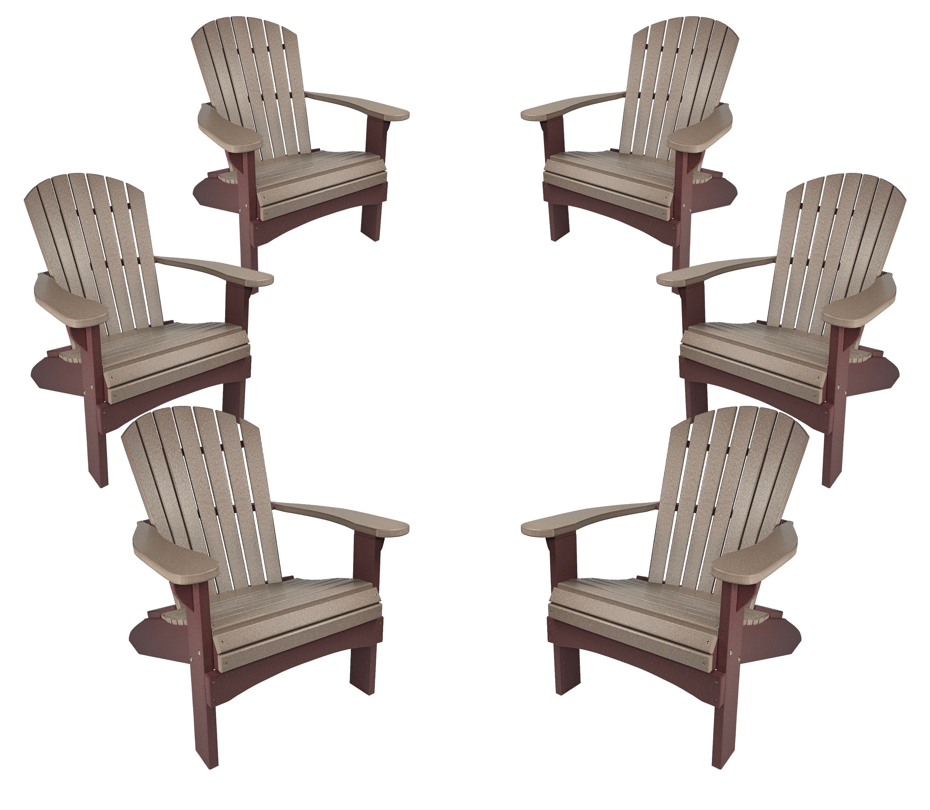 Set of 6 Adirondack Chairs Original King Size