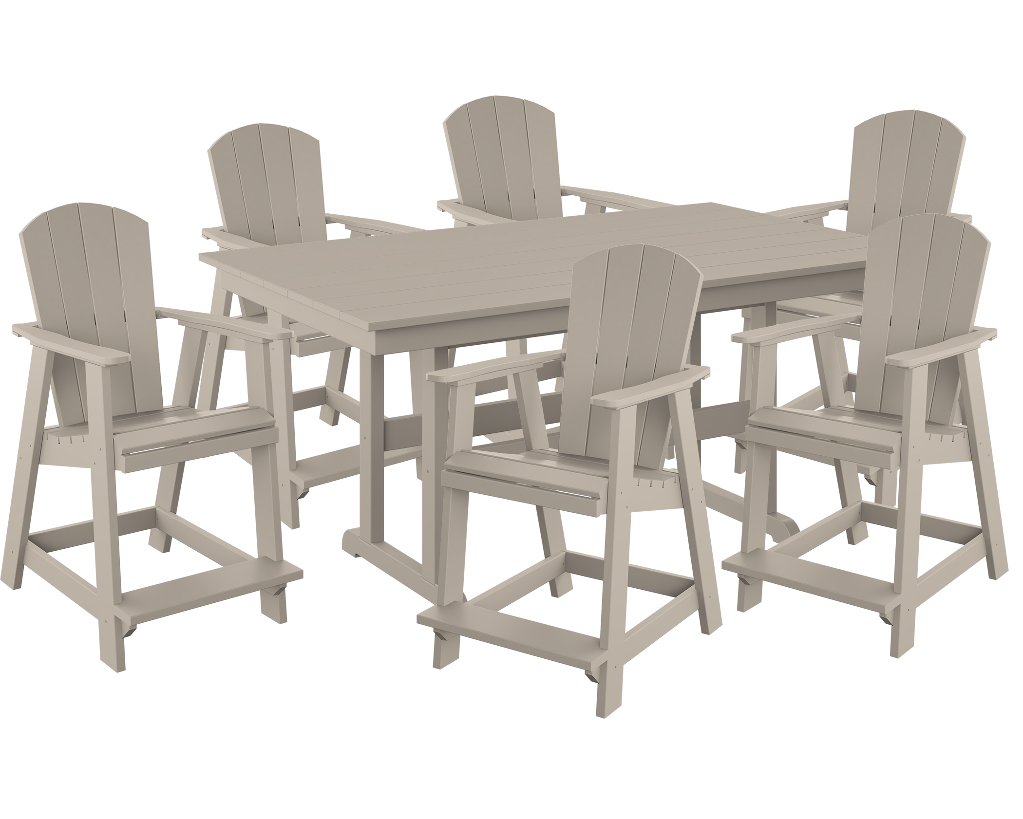 DURAWEATHER POLY® 7-Piece Yorkshire Adirondack Counter Set