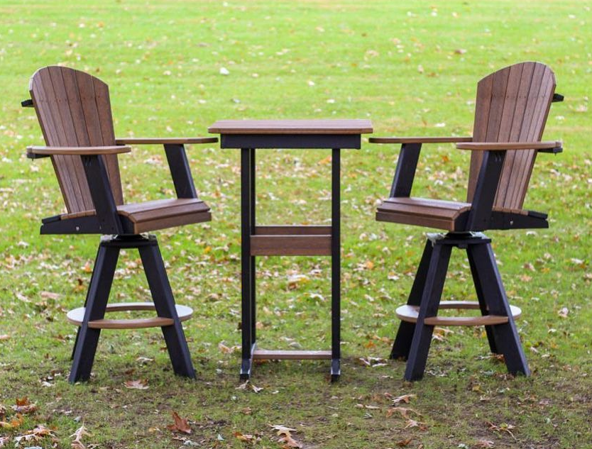 3-Piece Adirondack Swivel Bar Height Dining Table Set