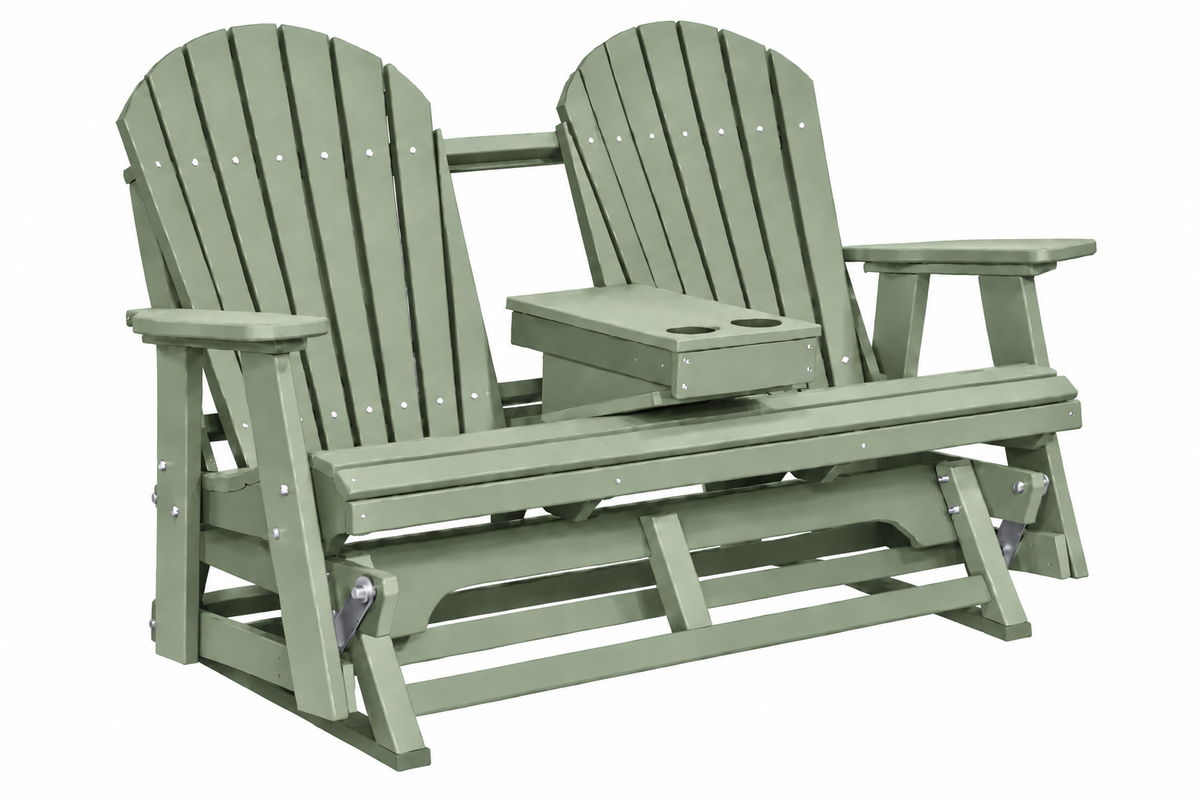 Adirondack 5'ft Glider With Flip-Down Console with Cupholders