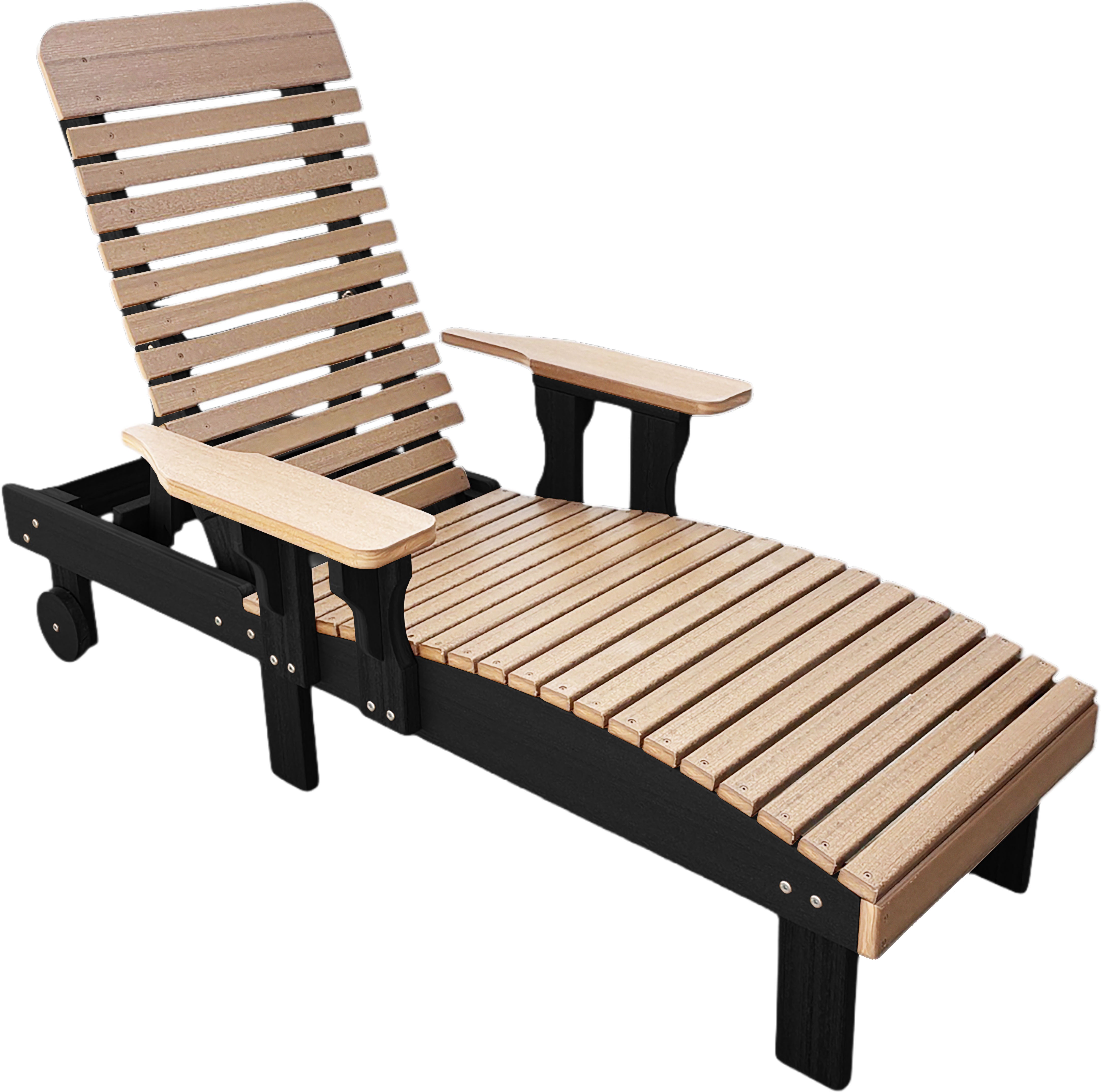 Traditional Chaise Lounge With Wheels And Adjustable Back