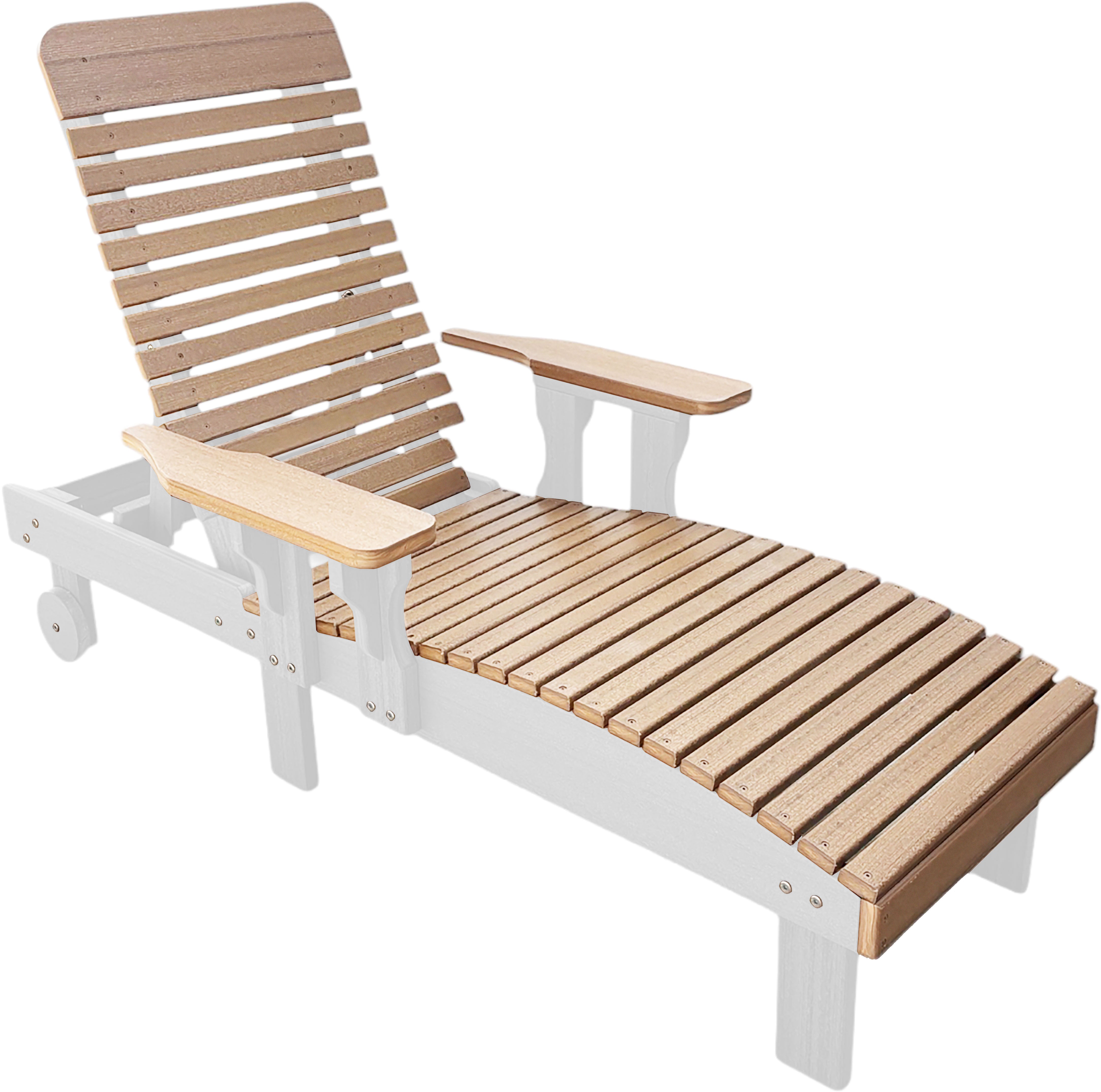 Traditional Chaise Lounge With Wheels And Adjustable Back