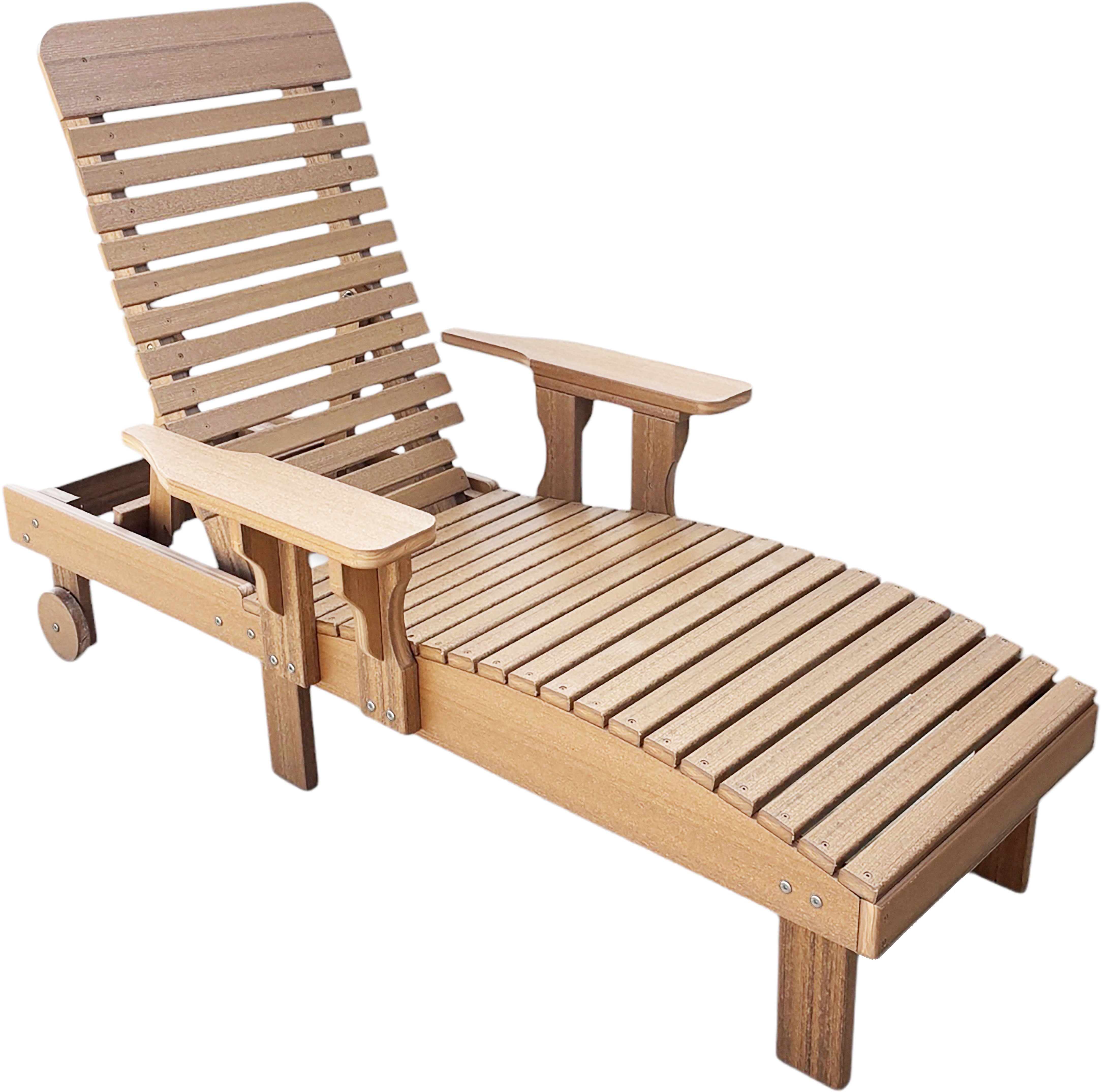 Traditional Chaise Lounge With Wheels And Adjustable Back