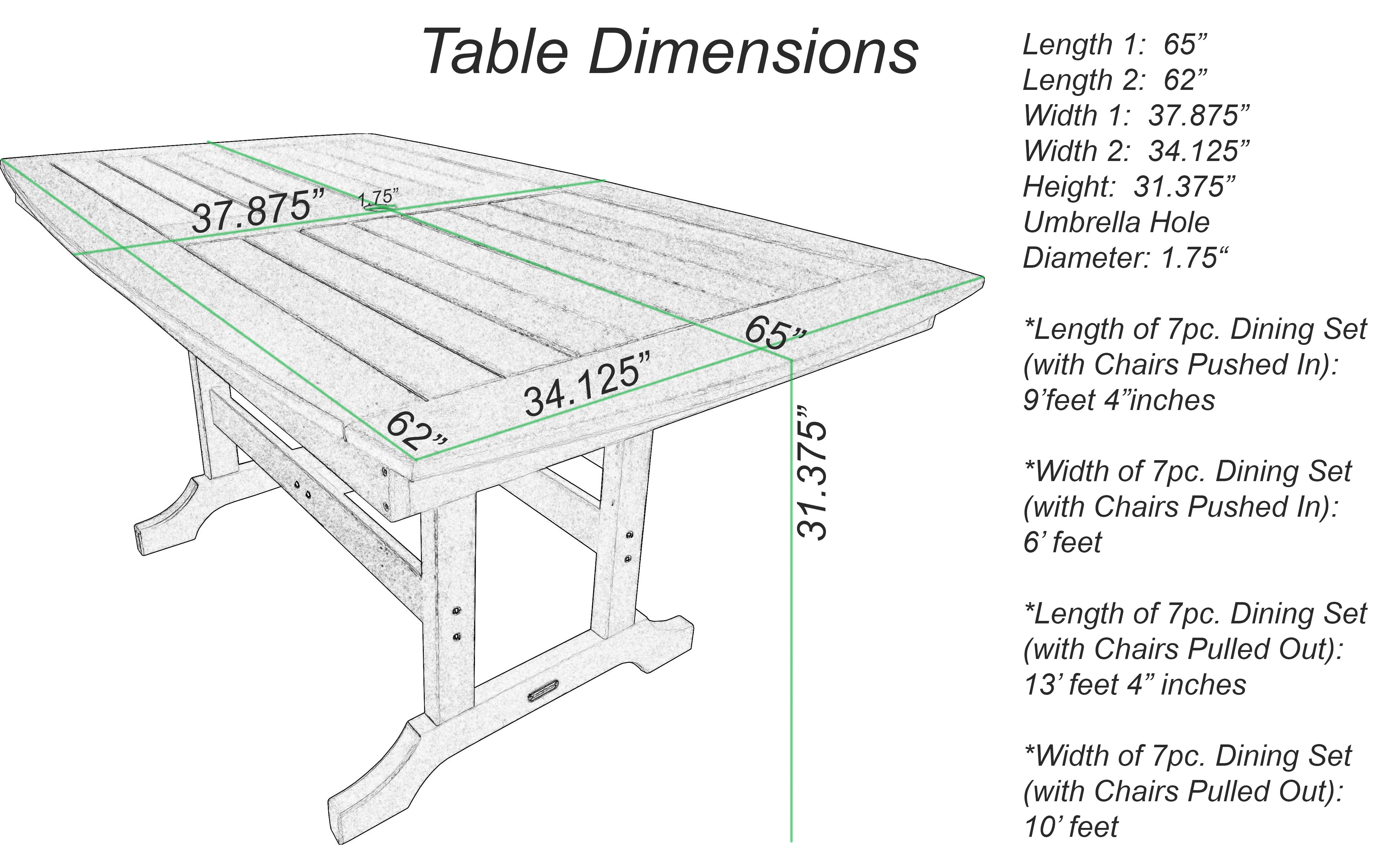 7-Piece Classic Adirondack Dining Table Set