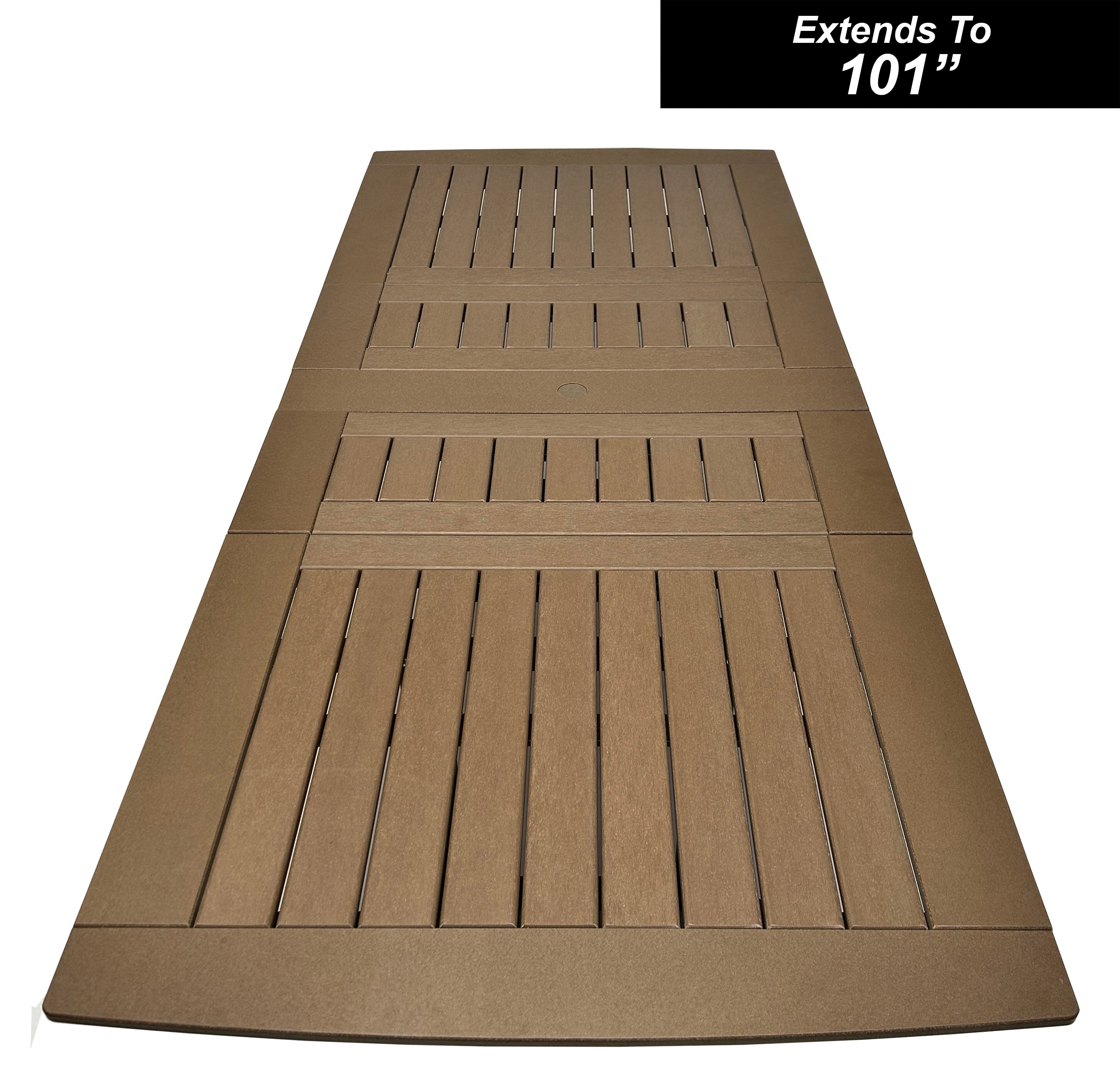 9-Piece Extension Savannah Dining Table Set With Folding & Reclining Chairs