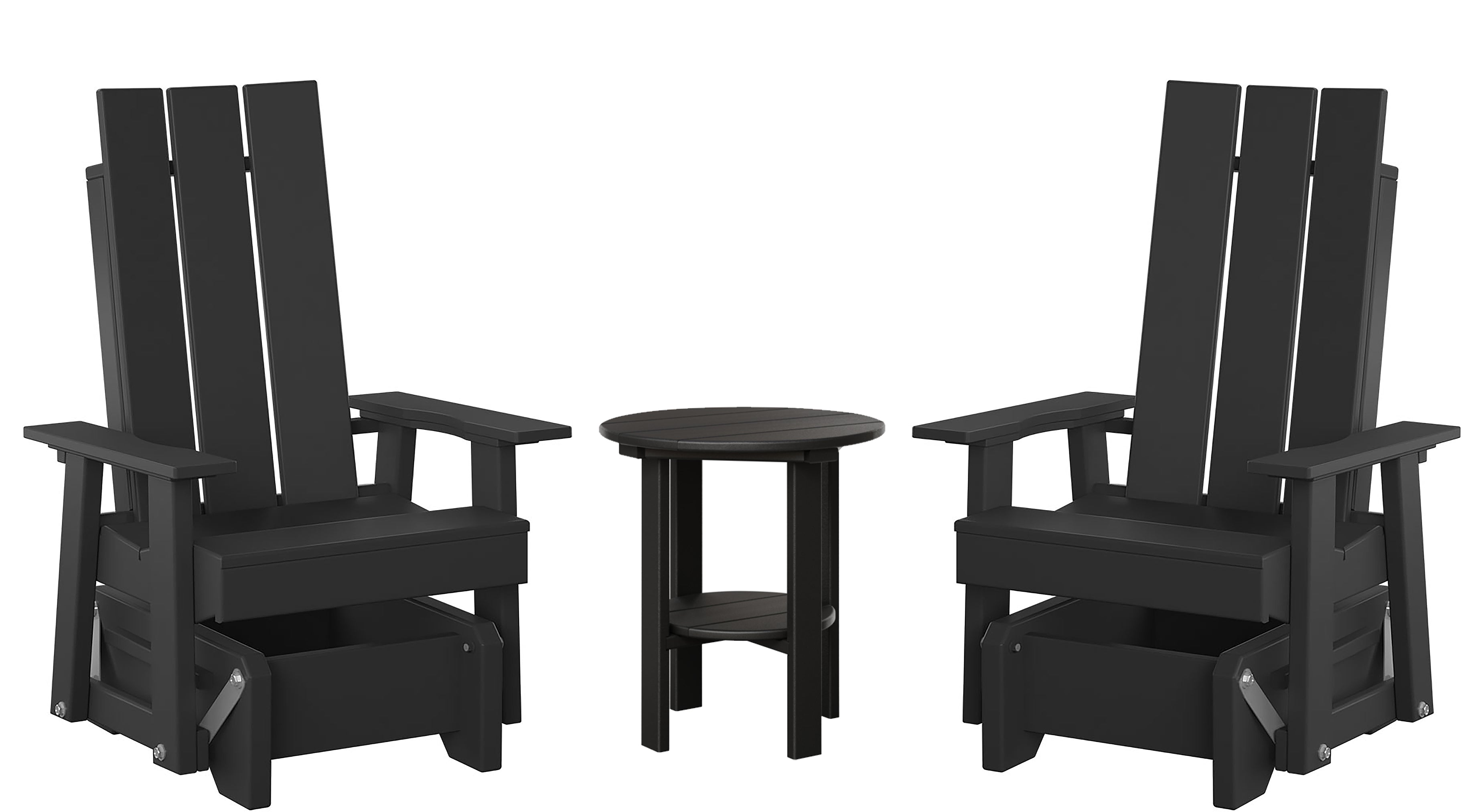 Modern Single Gliders & Two Tier End Table - New