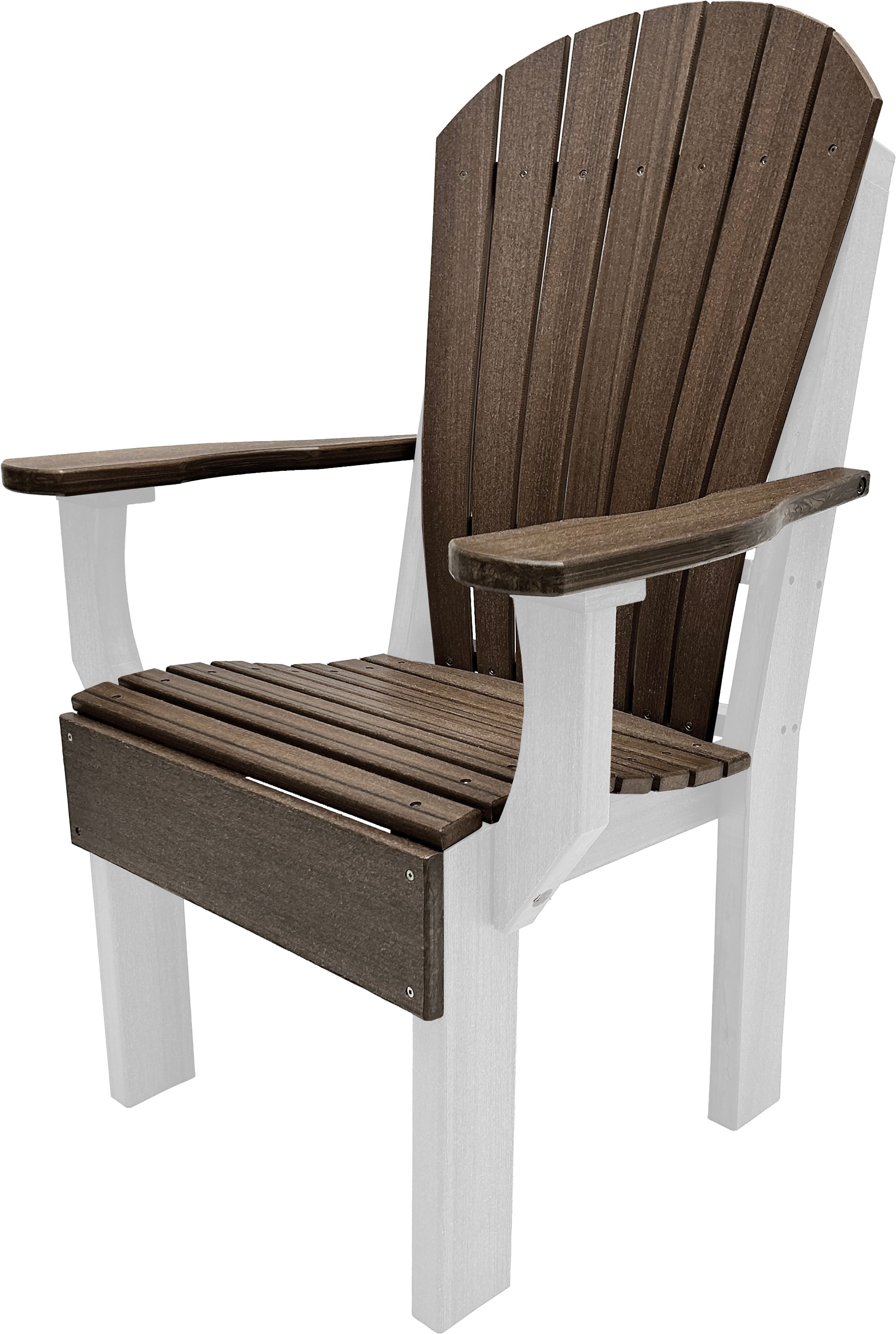 7-Piece Farmhouse Adirondack Dining Table Set With 2 Arm Chairs And 4 Side Chairs