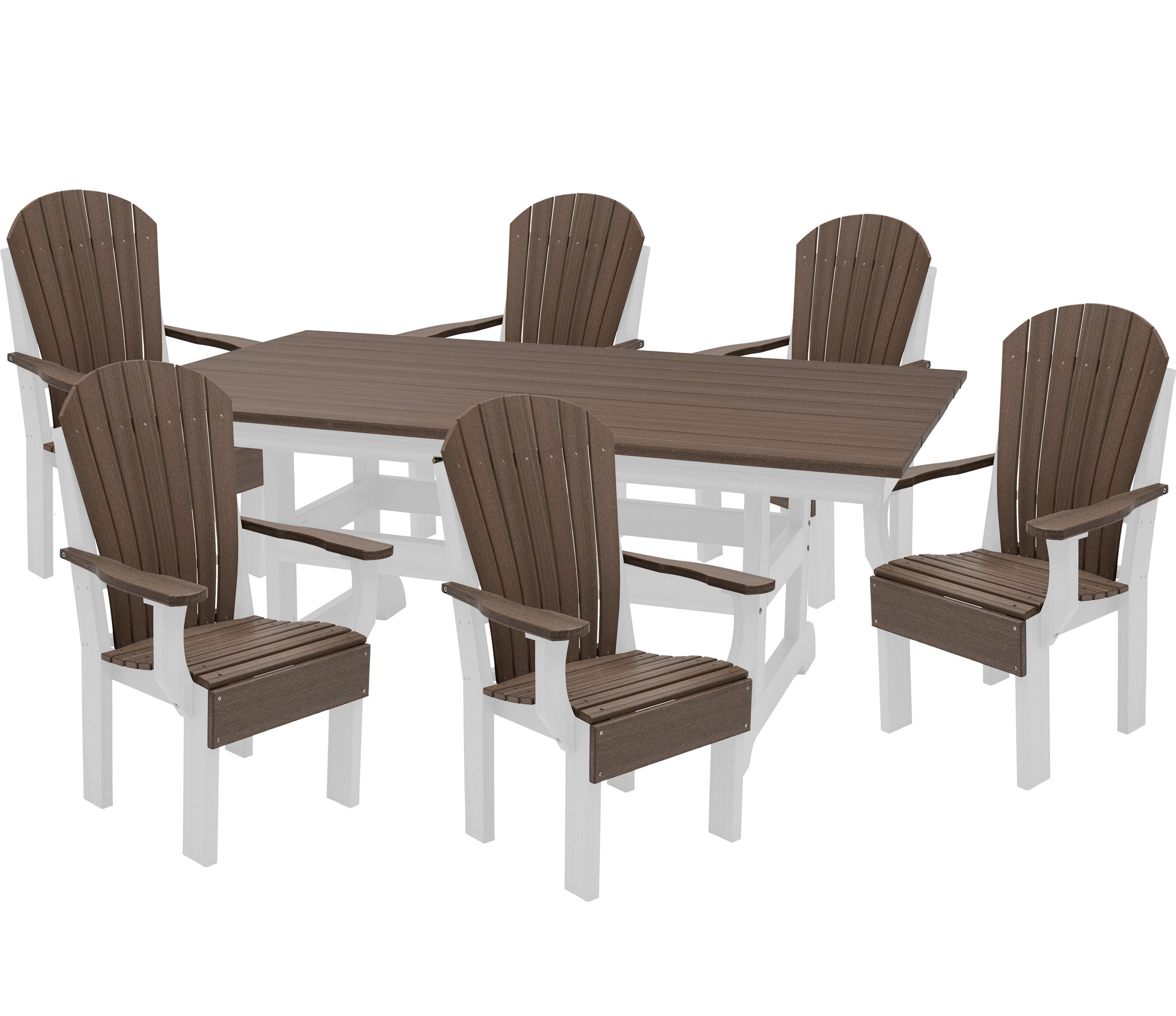 7-Piece Farmhouse Adirondack Dining Table Set