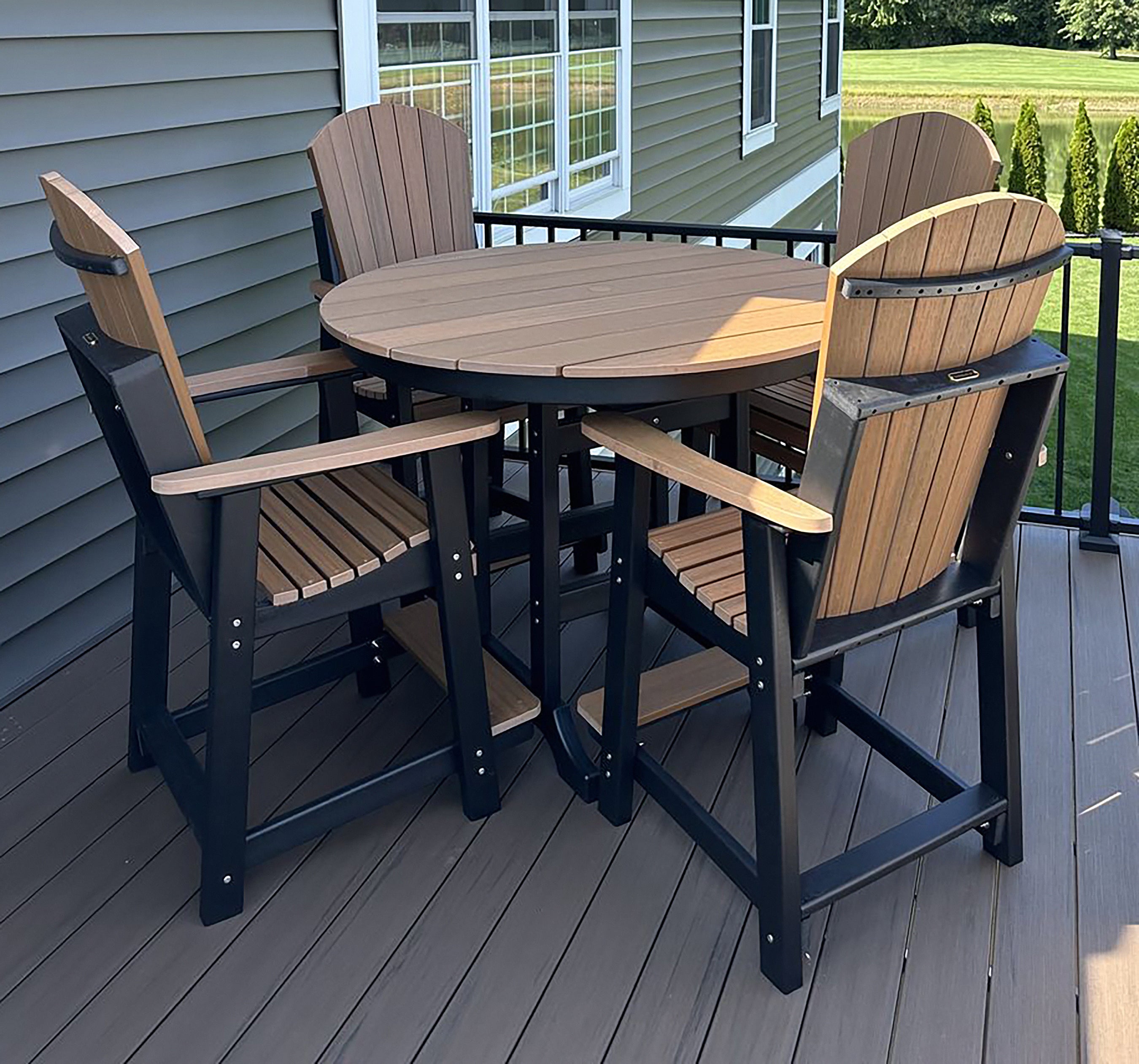 5-Piece Traditional Adirondack Counter Height Dining Table Set