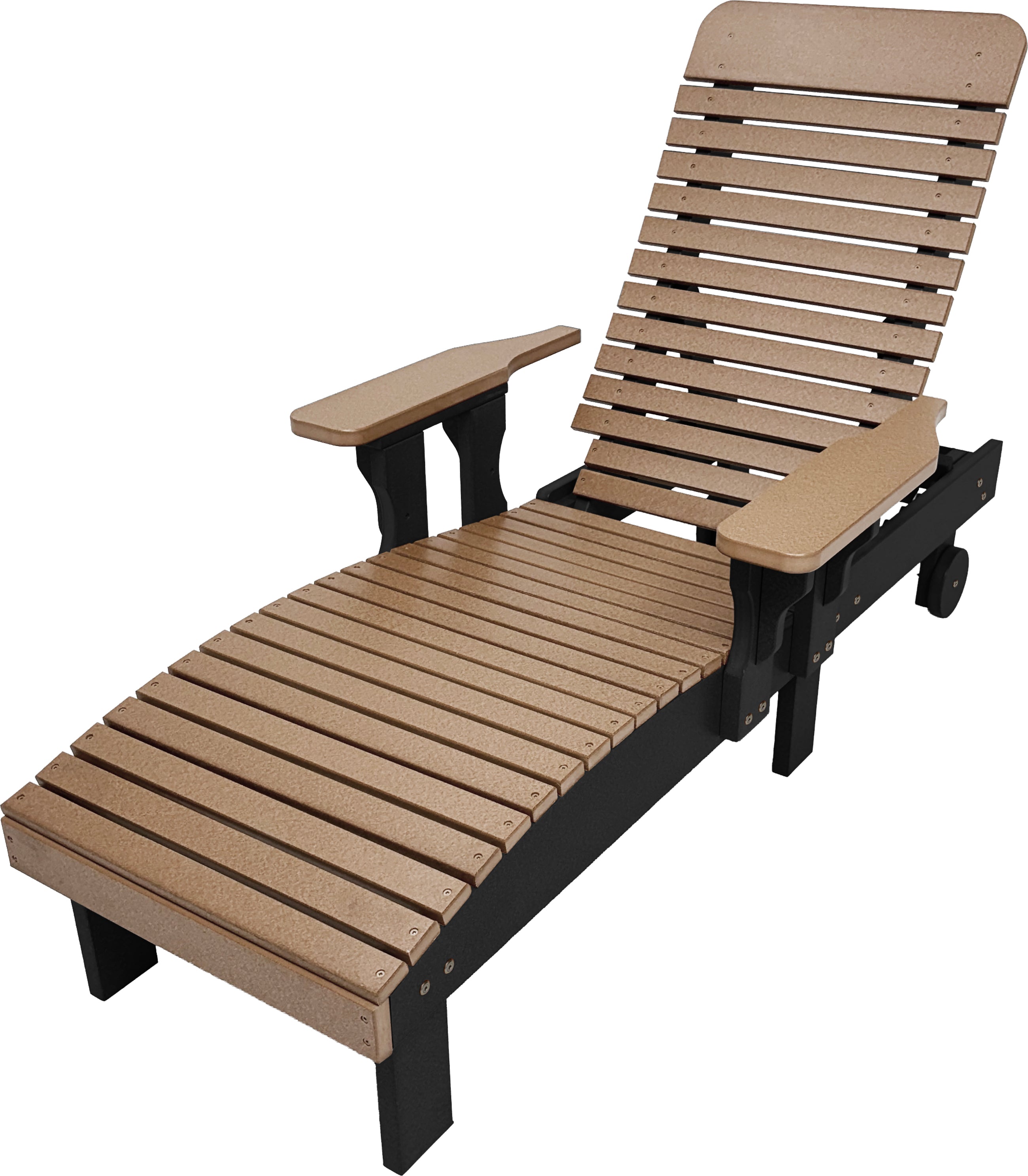 Traditional Chaise Lounge With Wheels And Adjustable Back