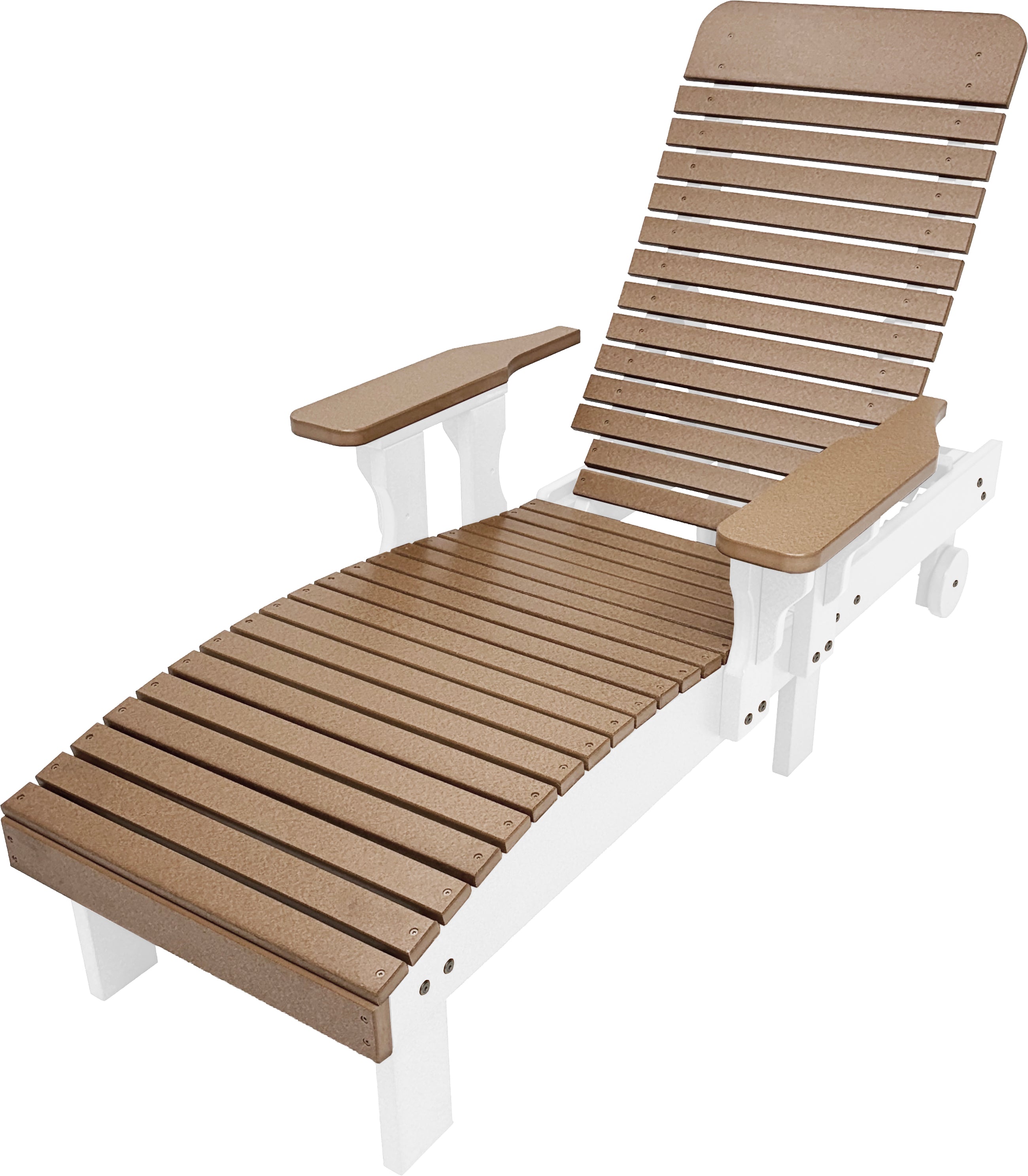 Traditional Chaise Lounge With Wheels And Adjustable Back